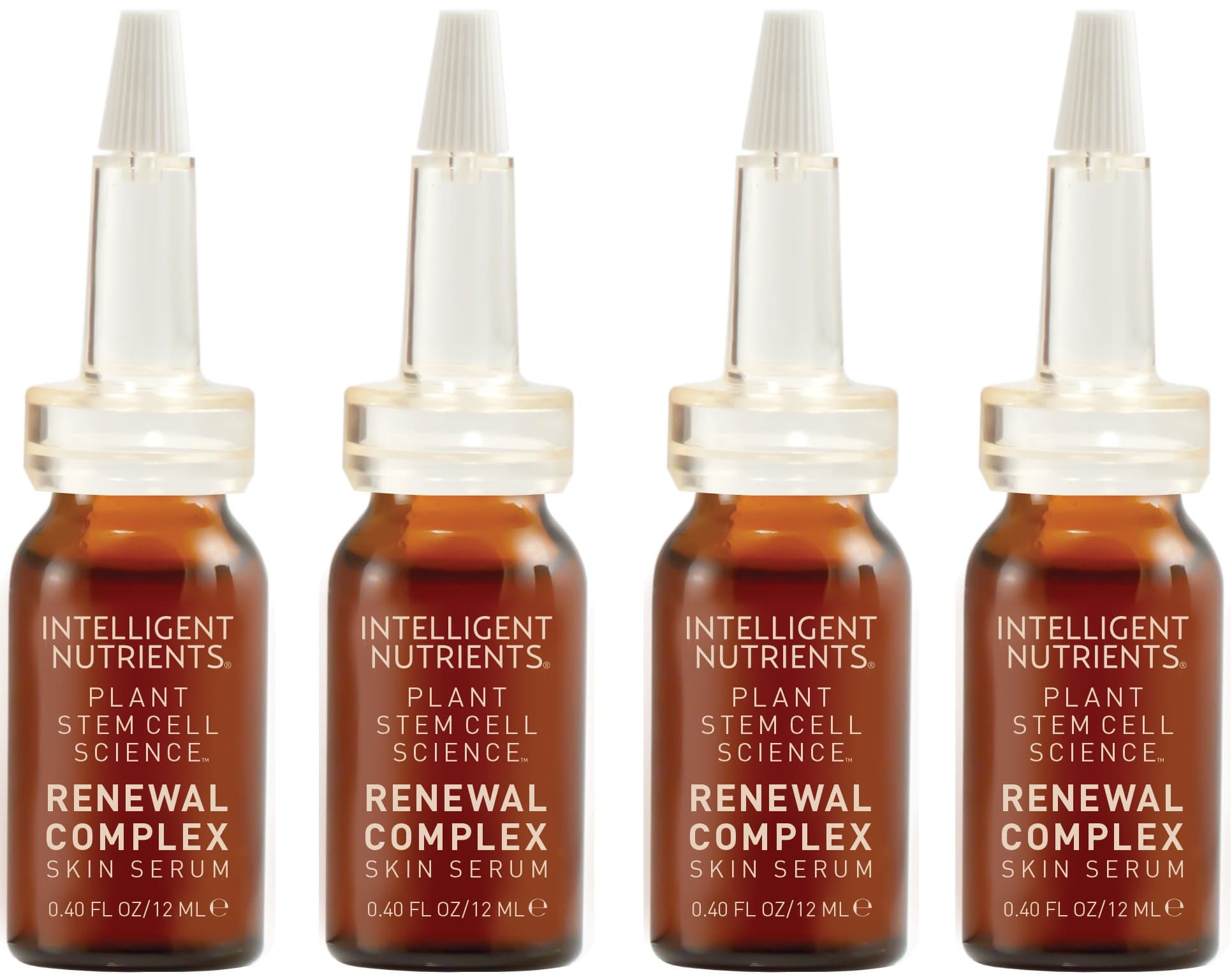 Intelligent Nutrients Renewal Complex Skin Serum - Powerful & Active Plant Stem Cell Serum for All Skin Types (4 Vials)