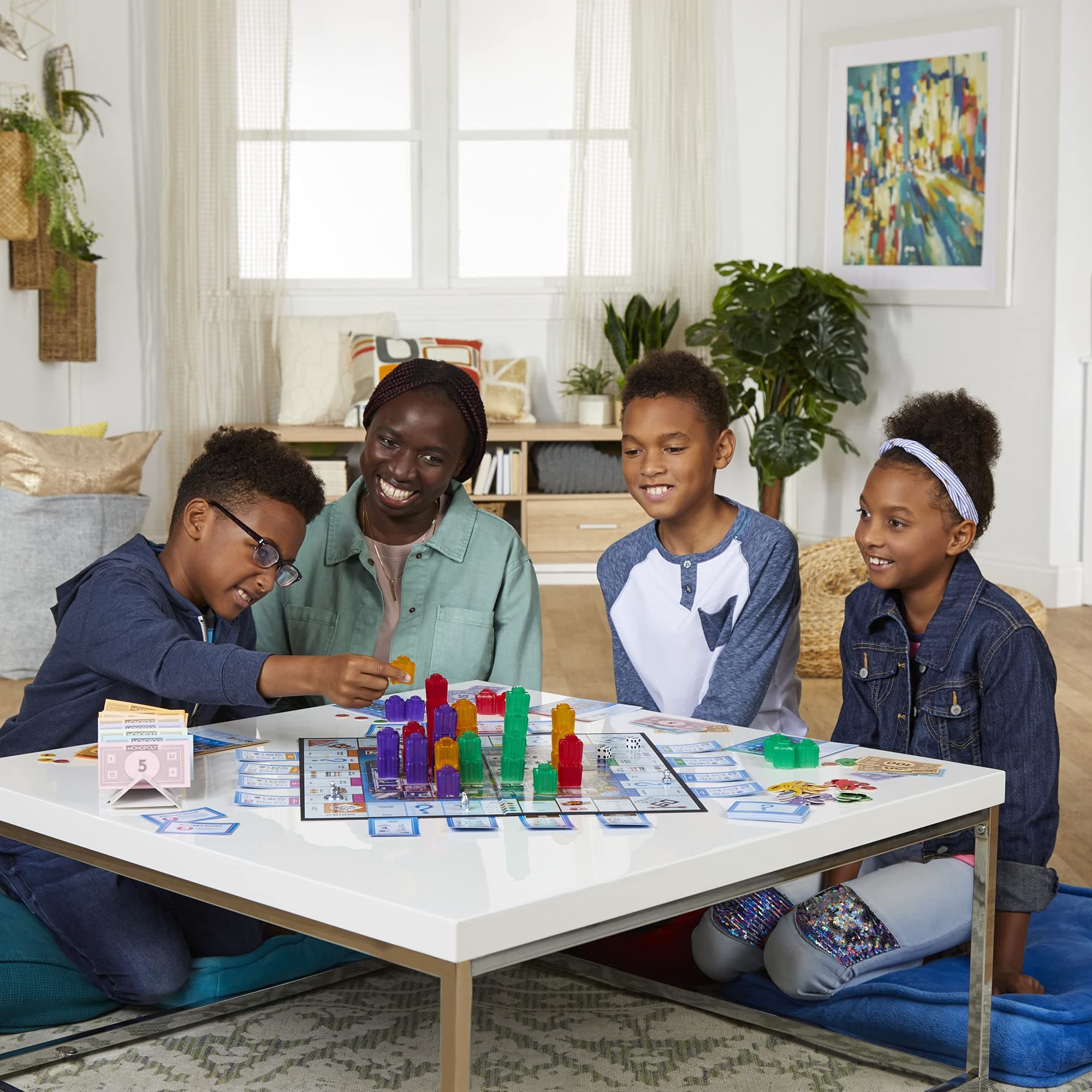 Monopoly Builder Board Game for Kids and Adults, Strategy Games, Family Board Games, for Kids 8 and Up, 2-4 Players