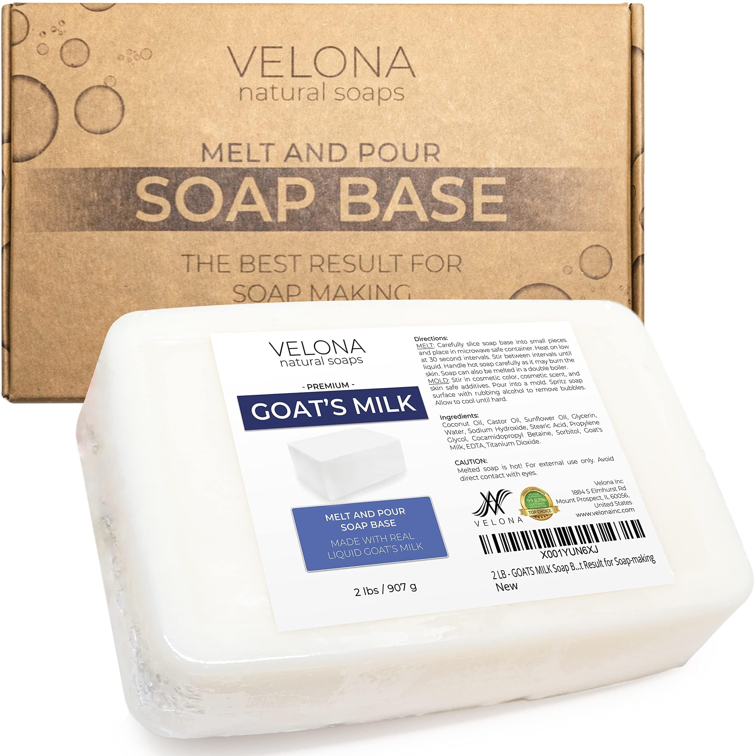 velona 2 LB - Goats Milk Soap Base SLS/SLES free | Melt and Pour | Natural Bars For The Best Result for Soap-making