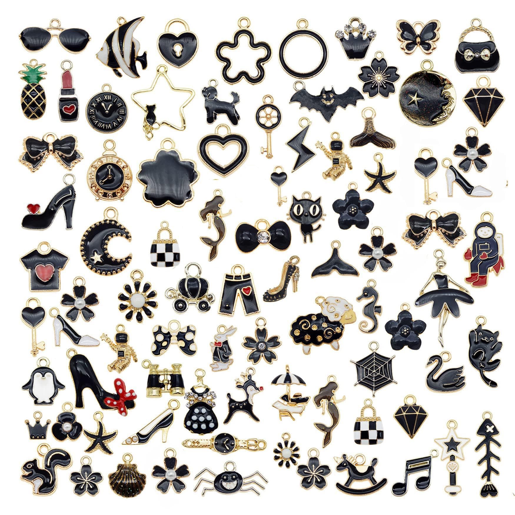 30 Mixed Enamel Charms Pendants For jewelry making Bulk Lot Necklace Earrings Bracelet Craft Finding , Enamel , No Gemstones