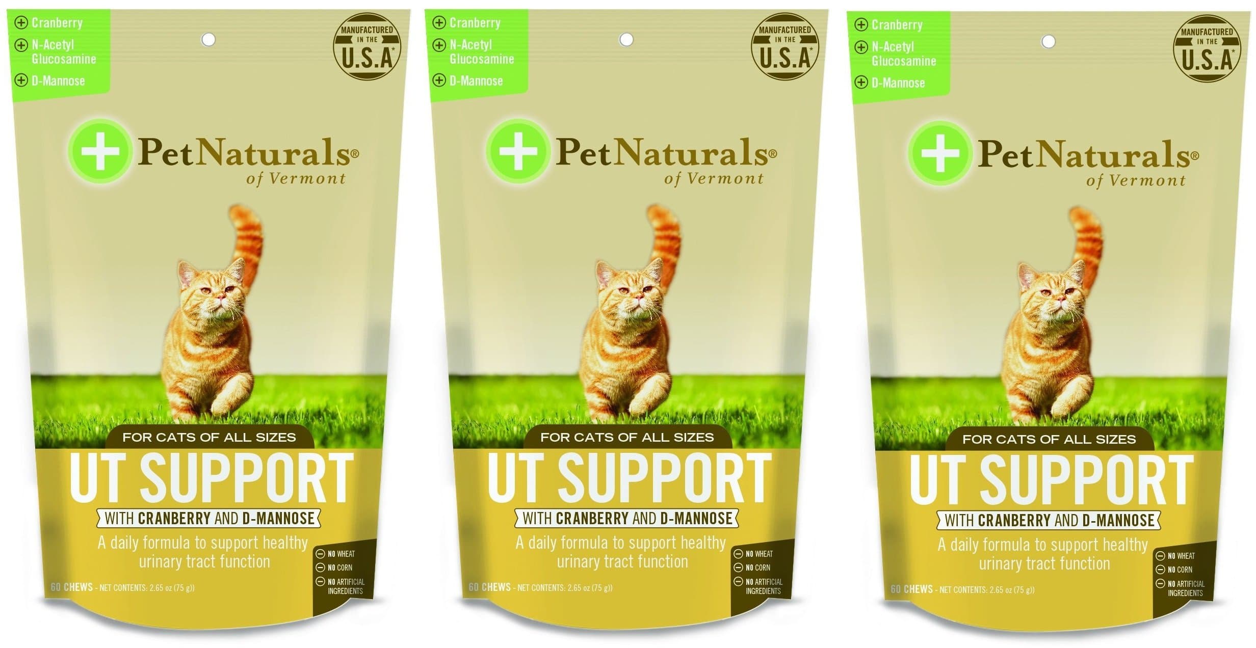 (3 Pack) Pet Natural's of Vermont 60 Count Urinary Tract Support Supplement Soft Chews for Cats
