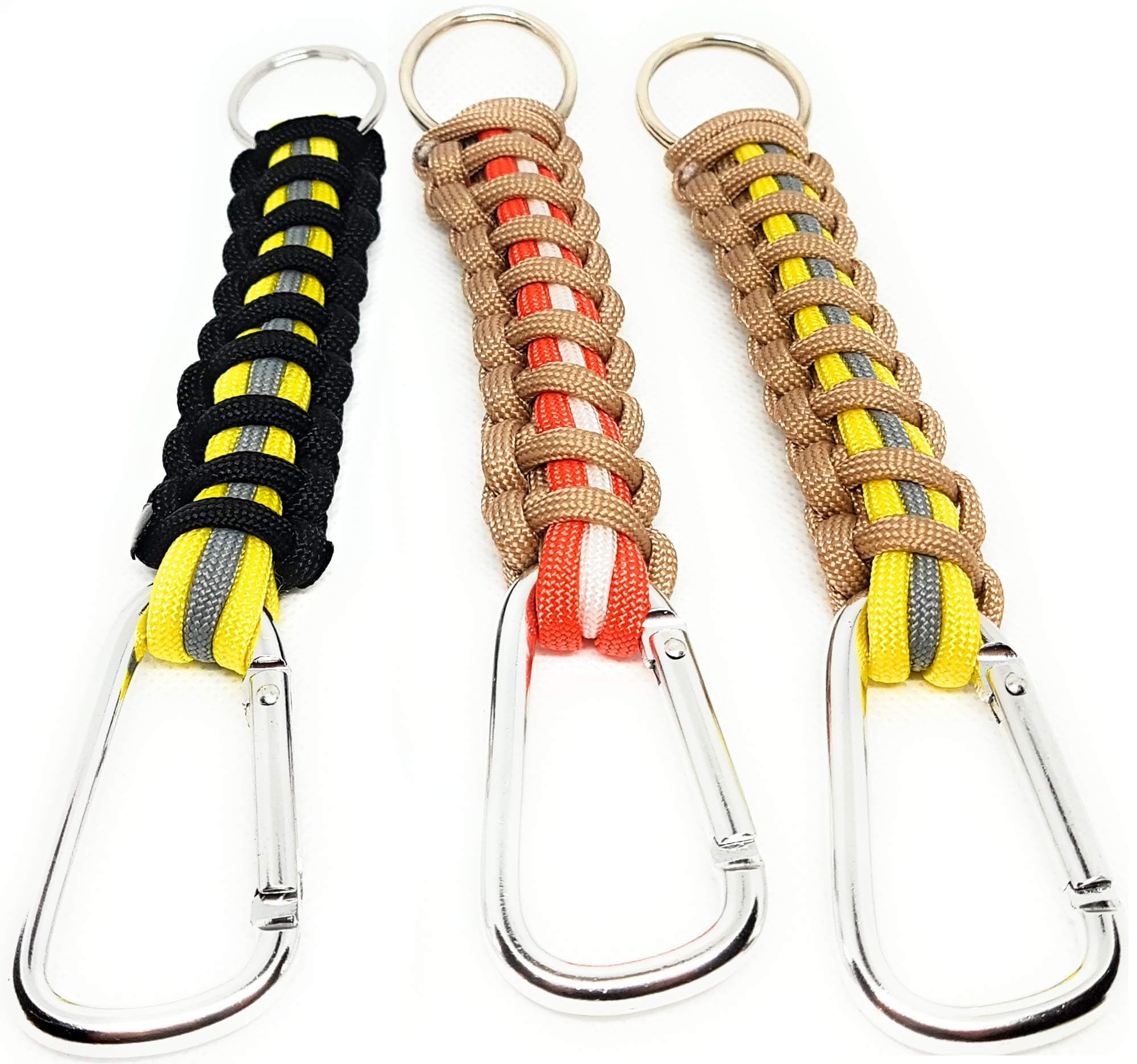 Flashfire Supply Firefighter Paracord Survival Keychains Yellow & Beige