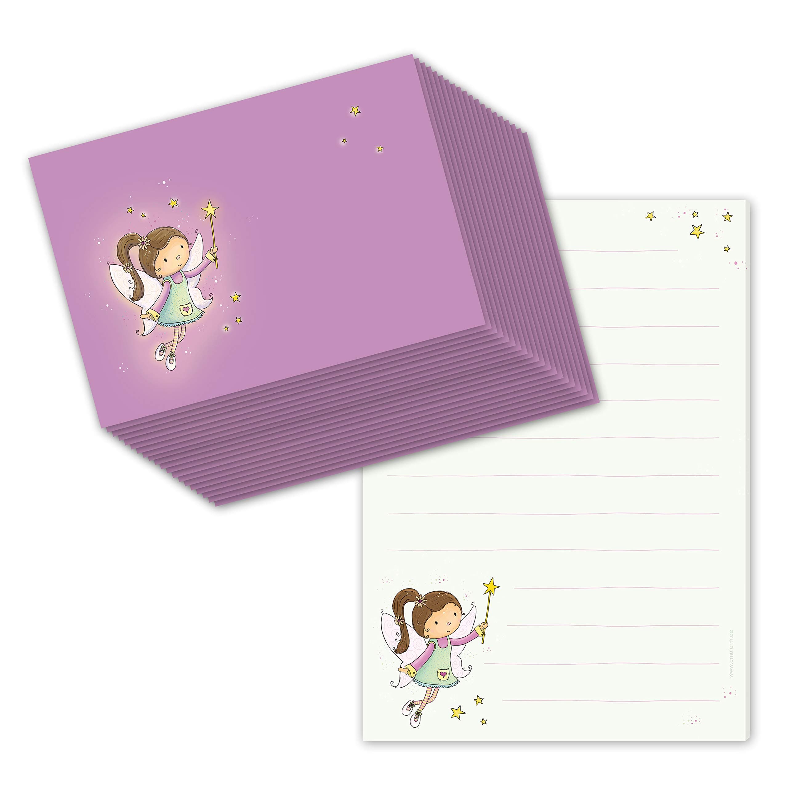 Fairy Letter Set, A5, 50 Sheets, 20 Envelopes, Grey, Classic