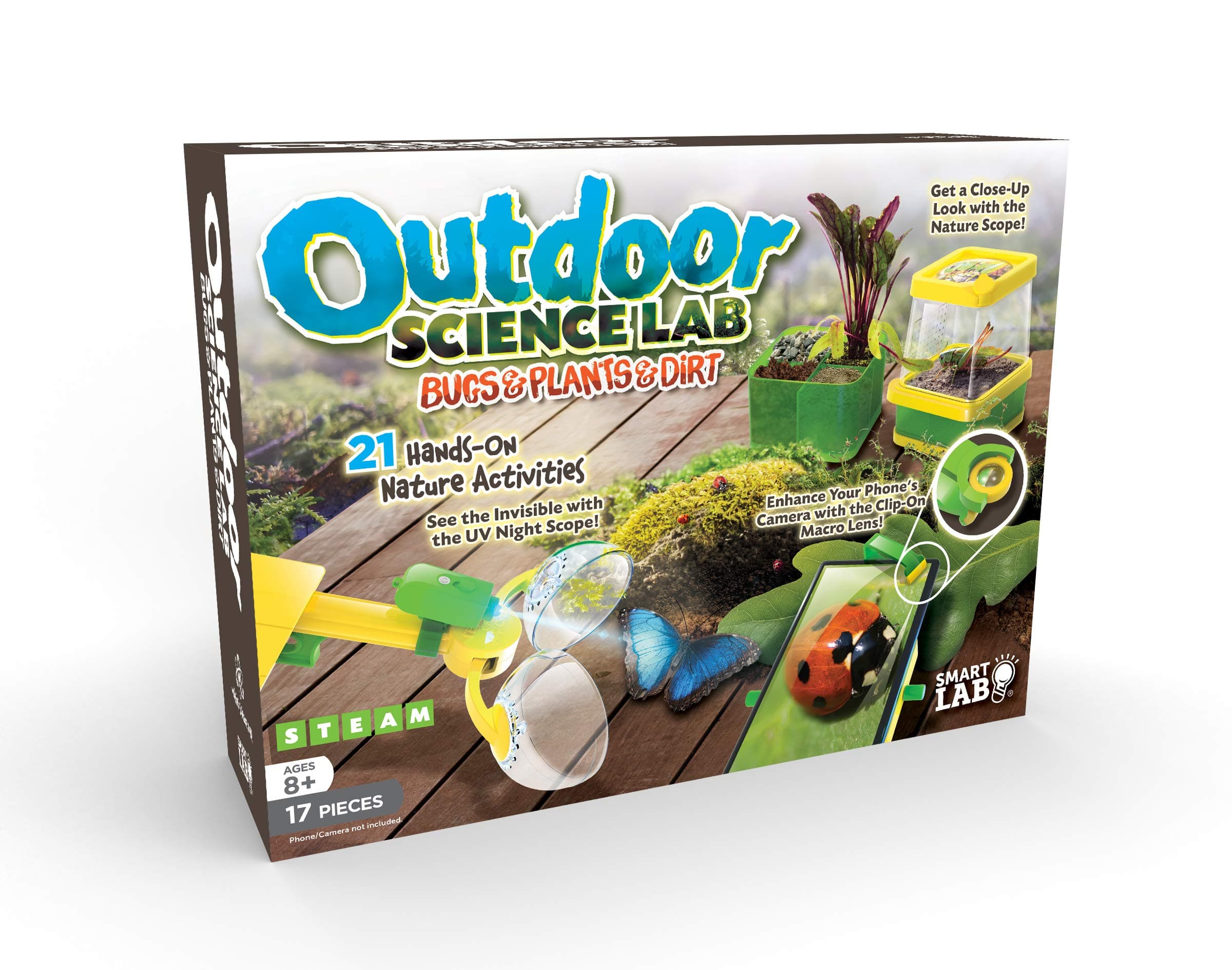 SMARTLABToys Outdoor Science Lab Bugs, Dirt, & Plants with 24 Hands On Nature Activities Science Kit.