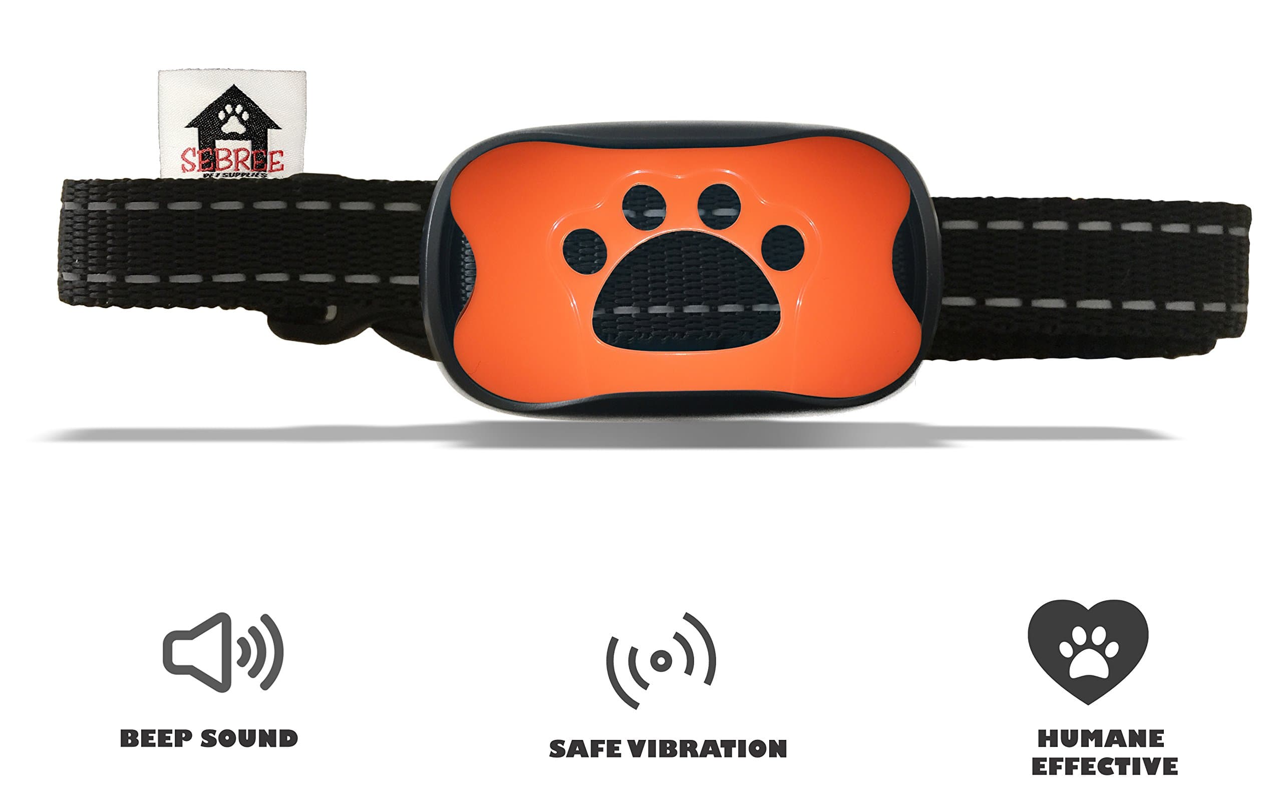 Sebree Pet Supplies Dog Training Collar, NO Shock, Humane, NO BARK Collar, Newest Version, for Training Small to Medium Dogs, Durable Polyester Collar with Reflective Strip