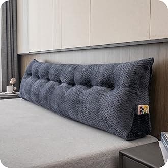 Large Bolster Triangular Headboard Wedge Backrest Positioning Support Bed Rest Reading Pillows Headboard Wedge Pillows for Day Bed Bunk Bed with Removable Cover, King (76x8x20 Inches)