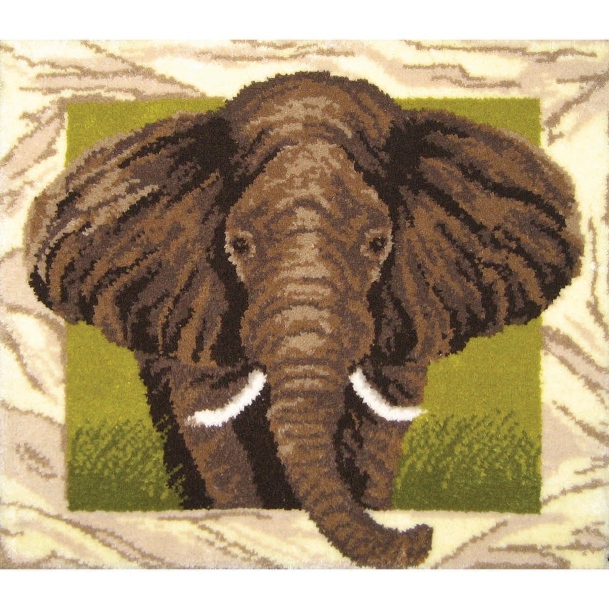 Latch Hook Kit 44"X40"-Elephant Portrait