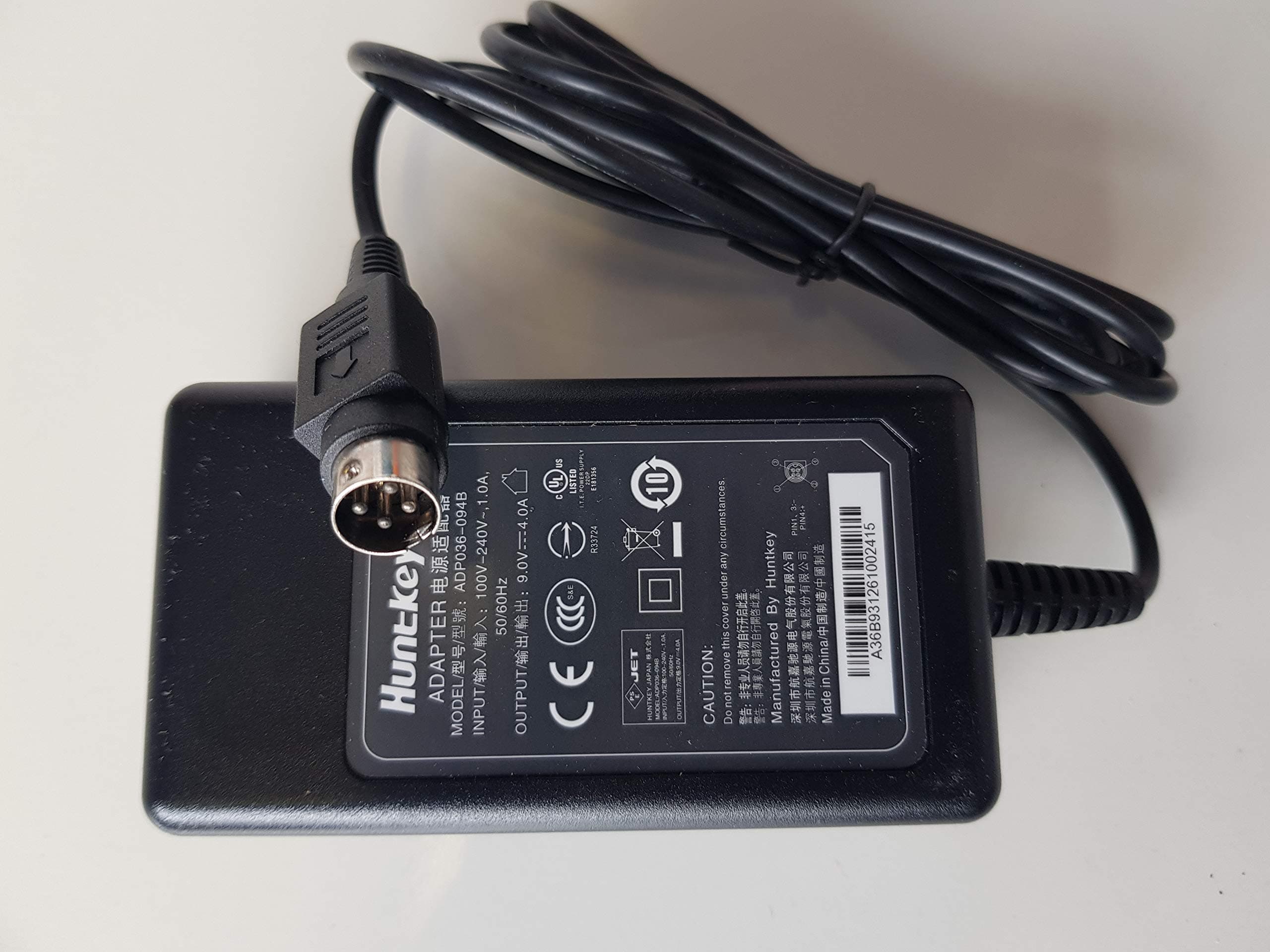 HUNTKEY ADP036-094B AC ADAPTER 9V 4A 4 PIN DIN