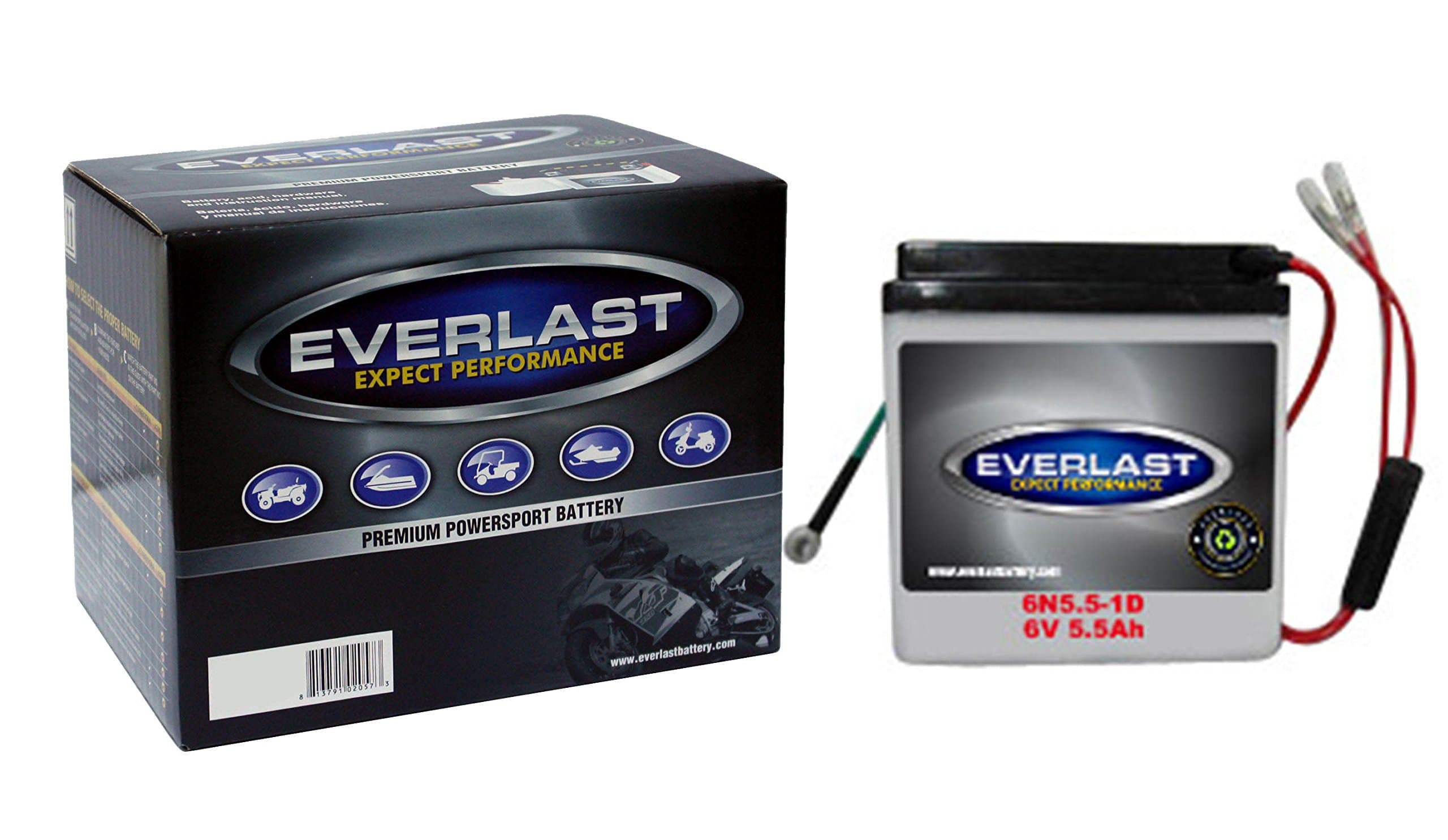 EverLast 6N5.5-1D 6V Conventional Battery with Acid Pack
