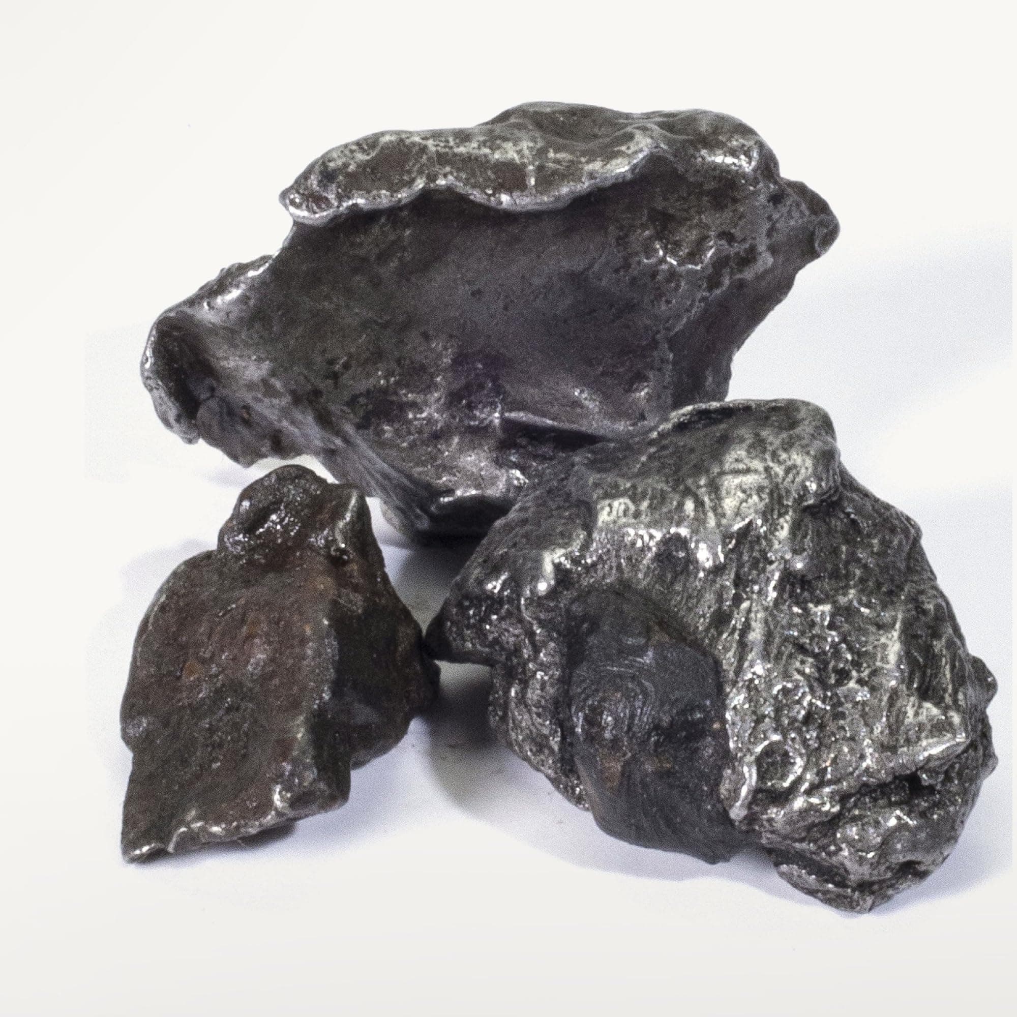 KALIFANO Sikhote-Alin Meteorite Bundle (3 Pieces) - Authentic Rough Iron Meteorite from Siberia - Rare Specimen with Information Card and COA Included (Family Owned and Operated)