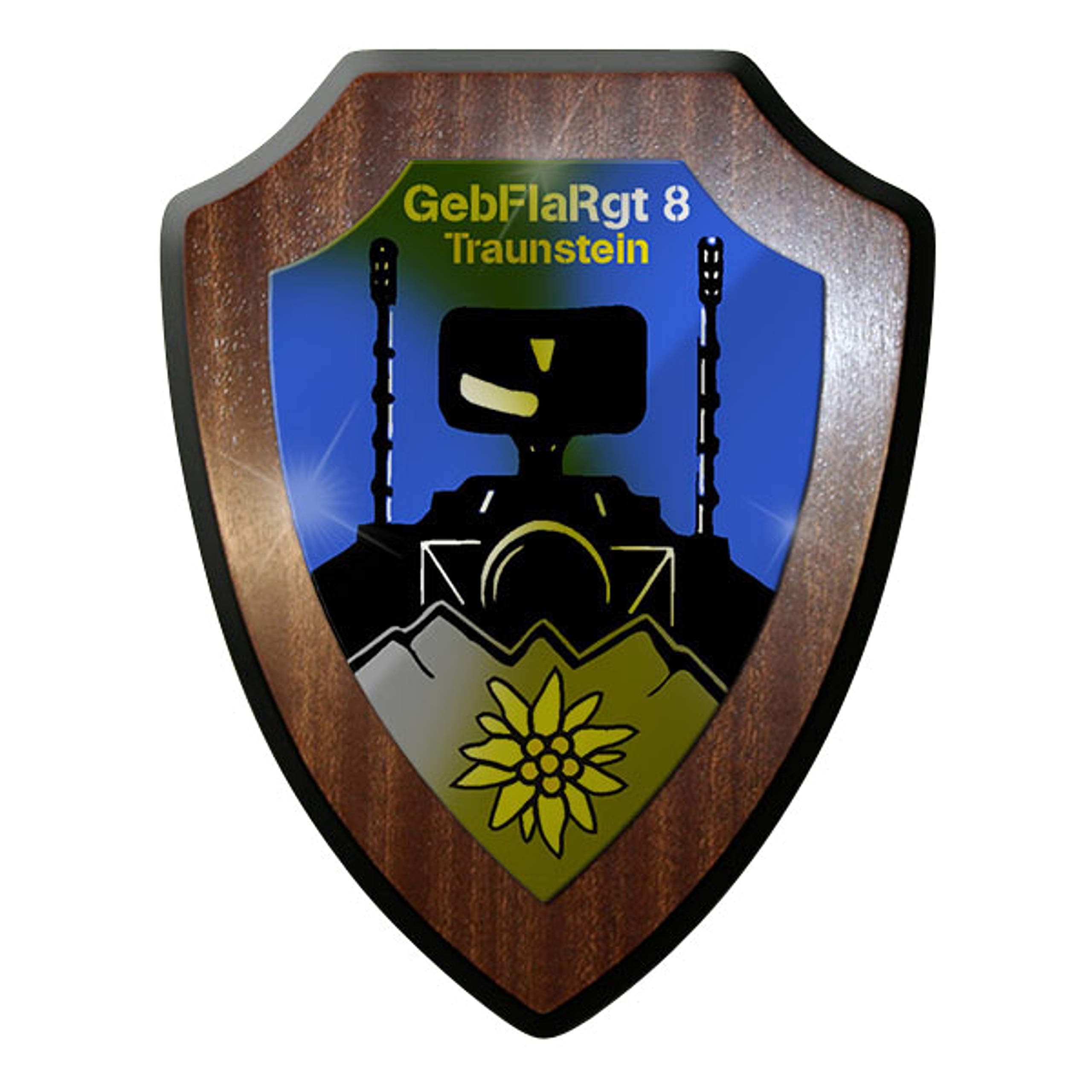 Coat of Arms/Wall Shield/Crest Gebflargt 8 CHIEM Gau Mountain Falk Air Defense Regiment Traun Stein German Military Insignia Emblem # 9109