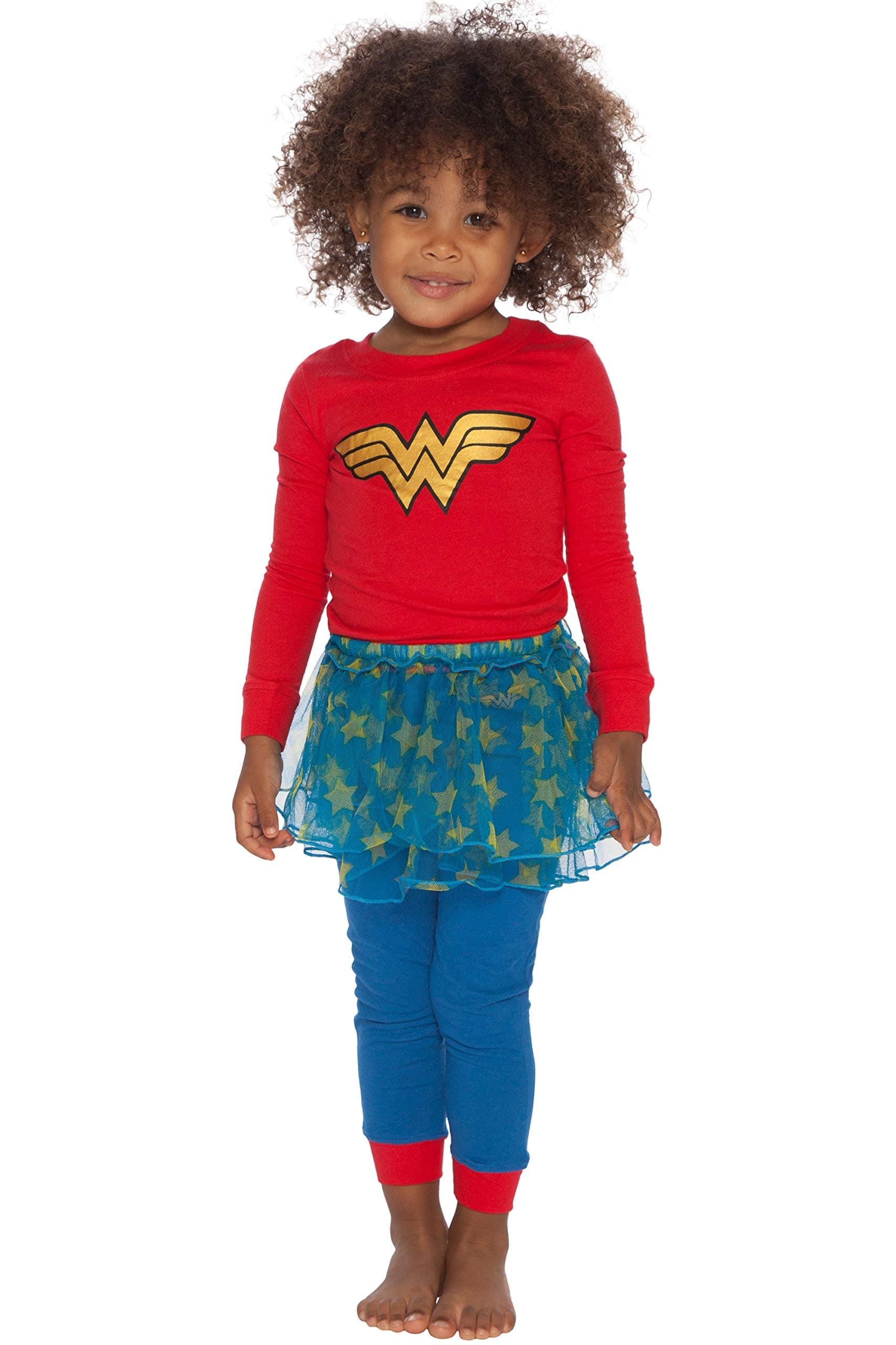 INTIMOGirls' Toddler Wonder Woman Tutu Pajama Set
