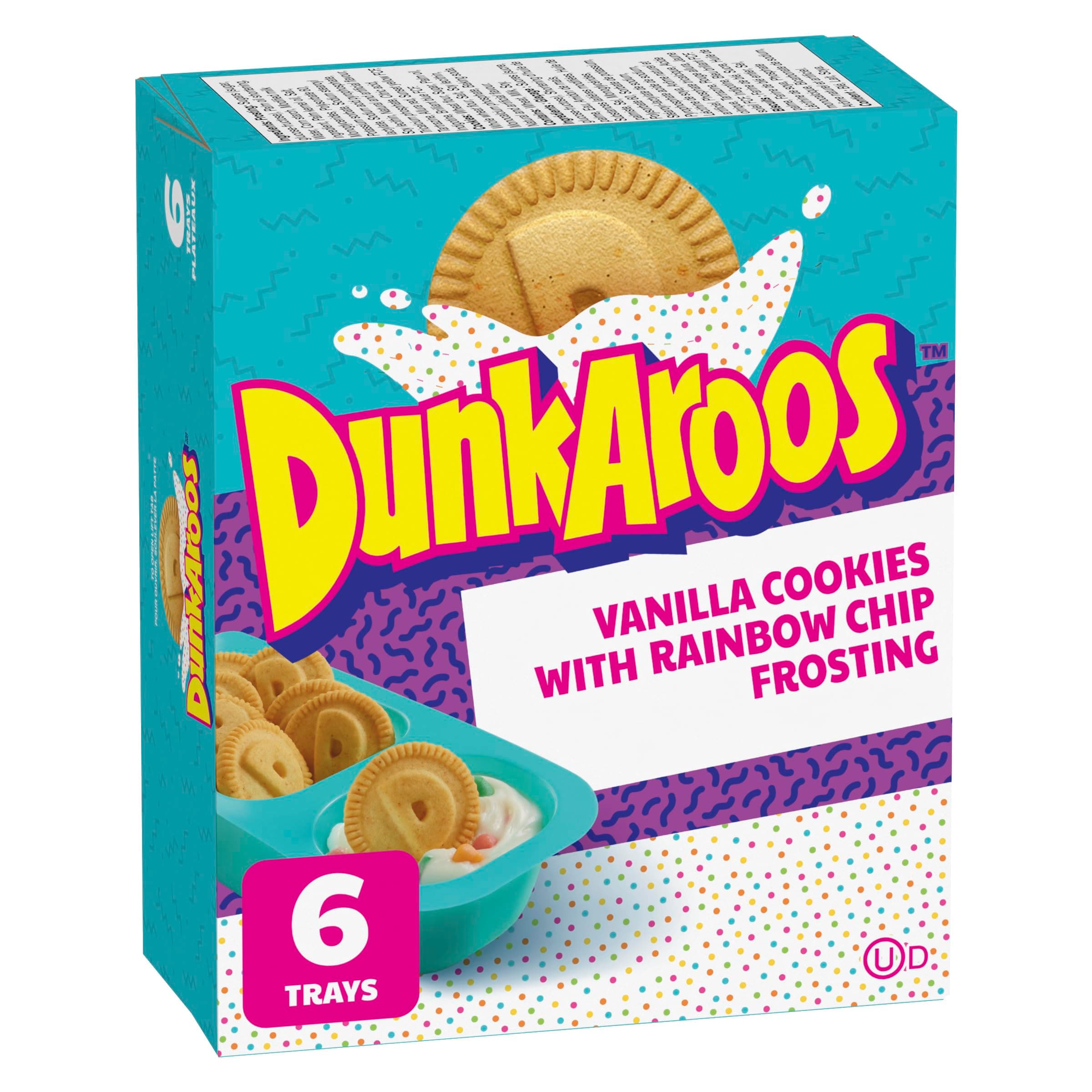 DunkAroos, Vanilla Cookies with Rainbow Sprinkle Frosting, 6 x 28g/1 oz