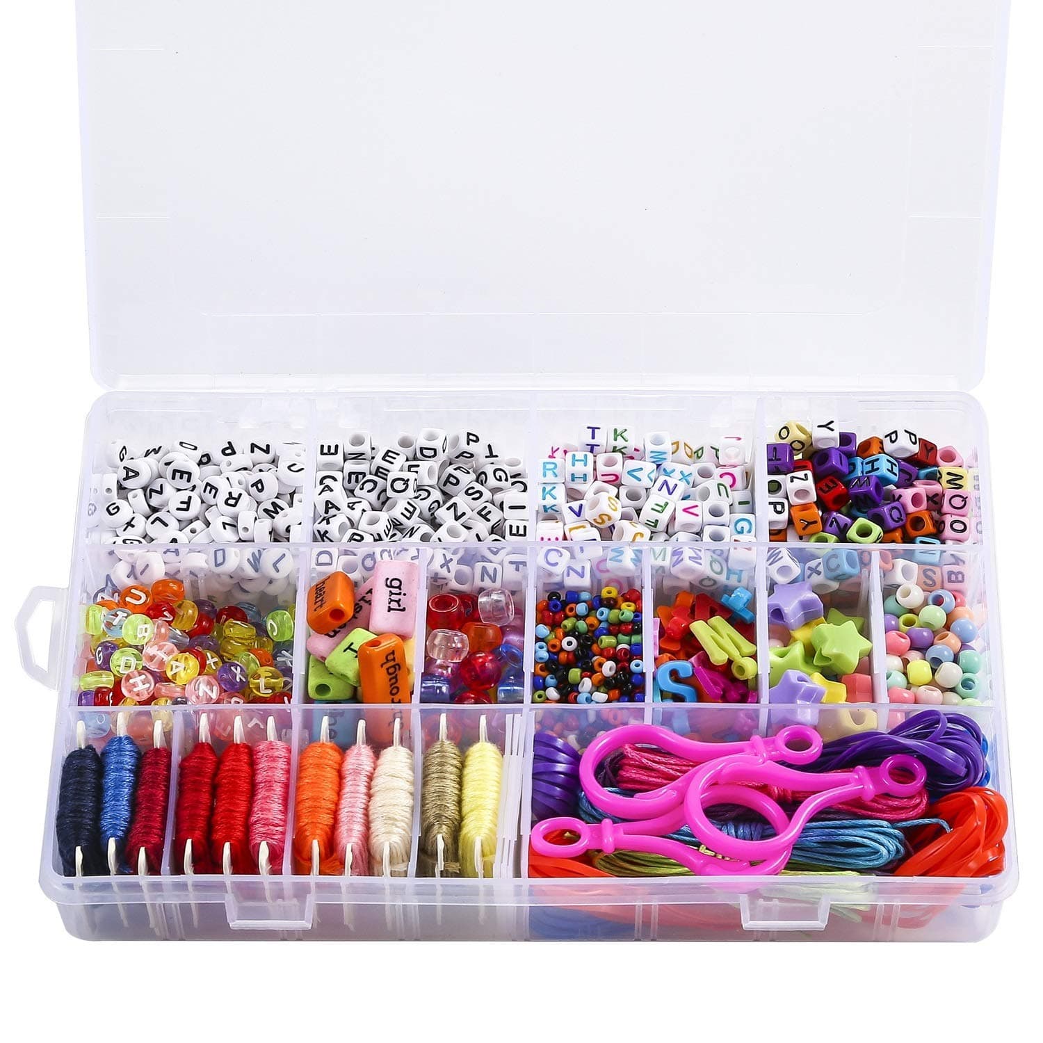 Yaromo Friendship Bracelet Making Beads Kit, Letter Beads, 11 Multi-Color Embroidery Floss"A-Z" Alphabet Beads Bracelets String Kit for Friendship Bracelets, Jewelry Making