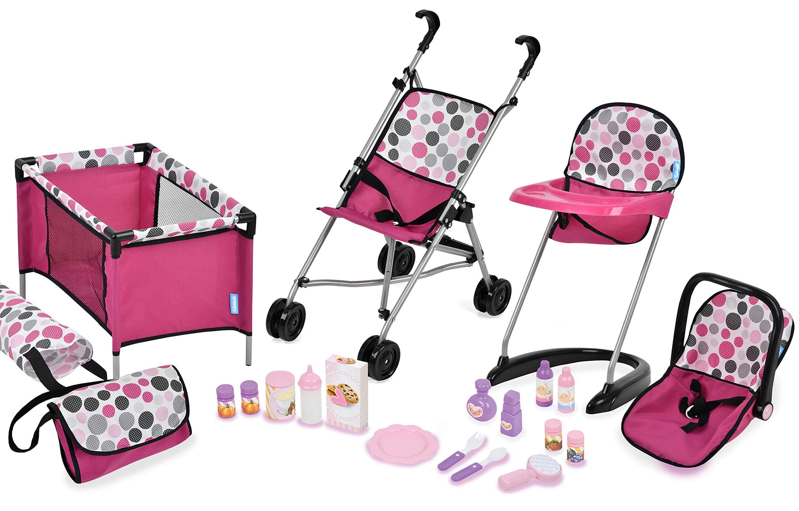 21Piece Doll Care Set with Stroller, High Chair, Play Yd & More
