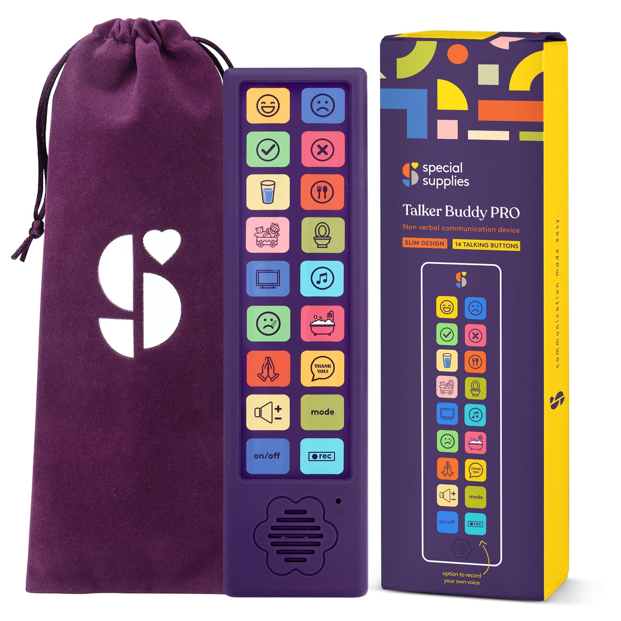 Special Supplies AAC Communication Device for Speech Therapy, Talker Buddy Communication Device for Non Verbal Kids & Adults, Talking Aids for Home or School + Travel Bag (Talker Buddy Pro)