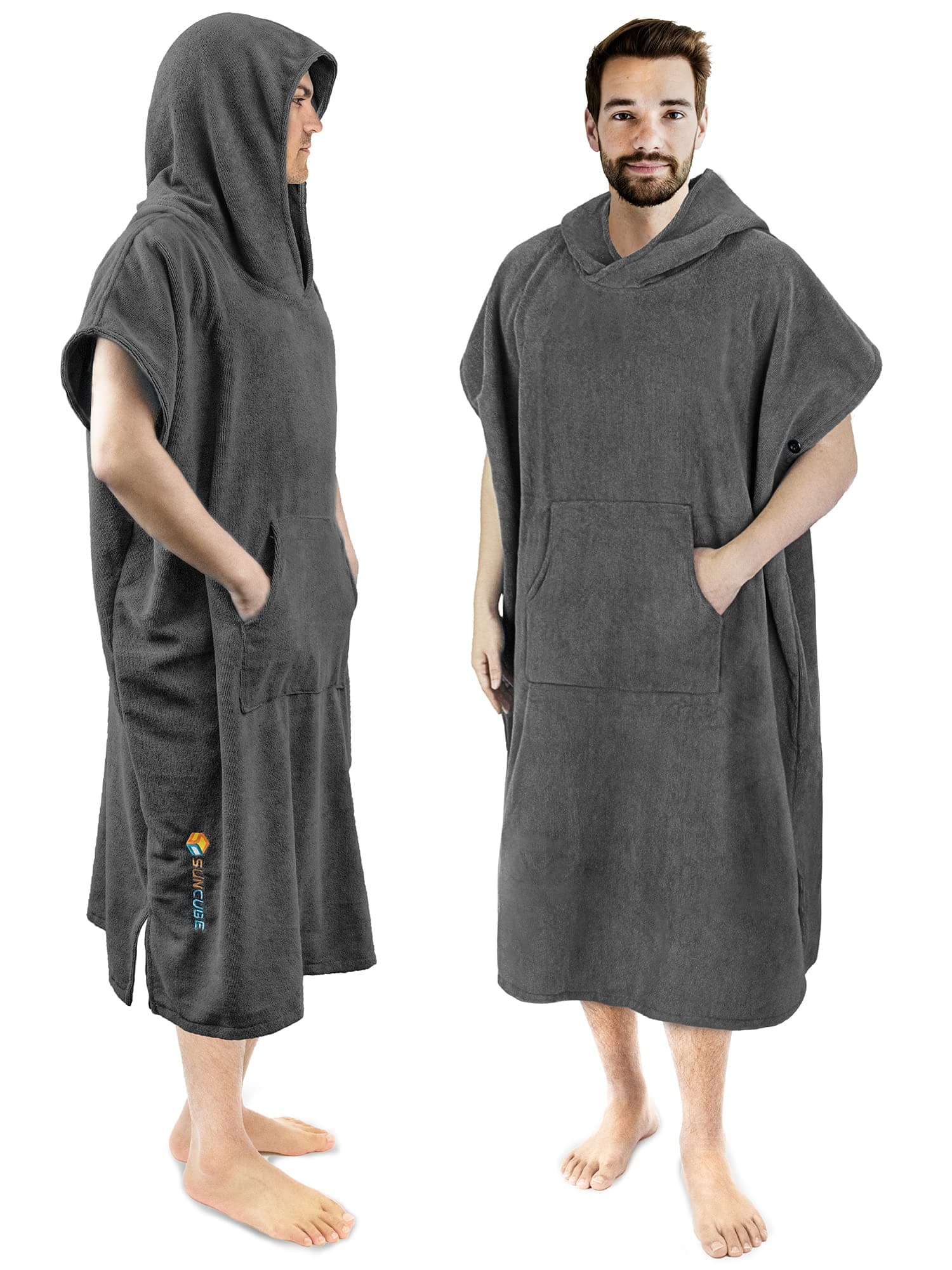 Surf Poncho Changing Robe with Hood | Absorbent Quick Dry Microfiber Wetsuit Changing Towel with Pocket for Surfing Men Women