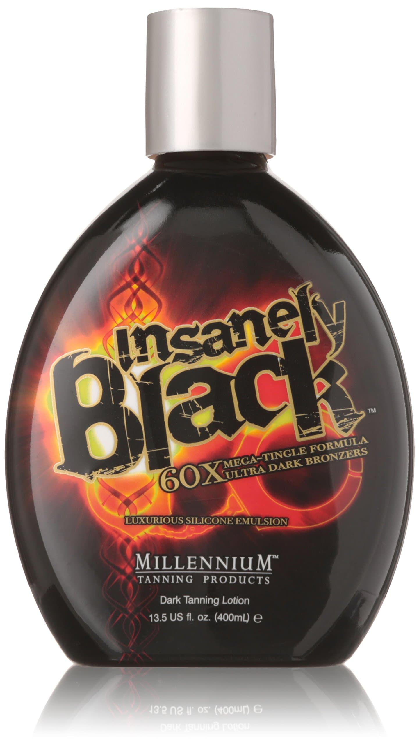 Millenium Tanning Insanely Black 60X UV Bronzer Accelerator Tanning Lotion, 2 Count, 13.5 fl oz