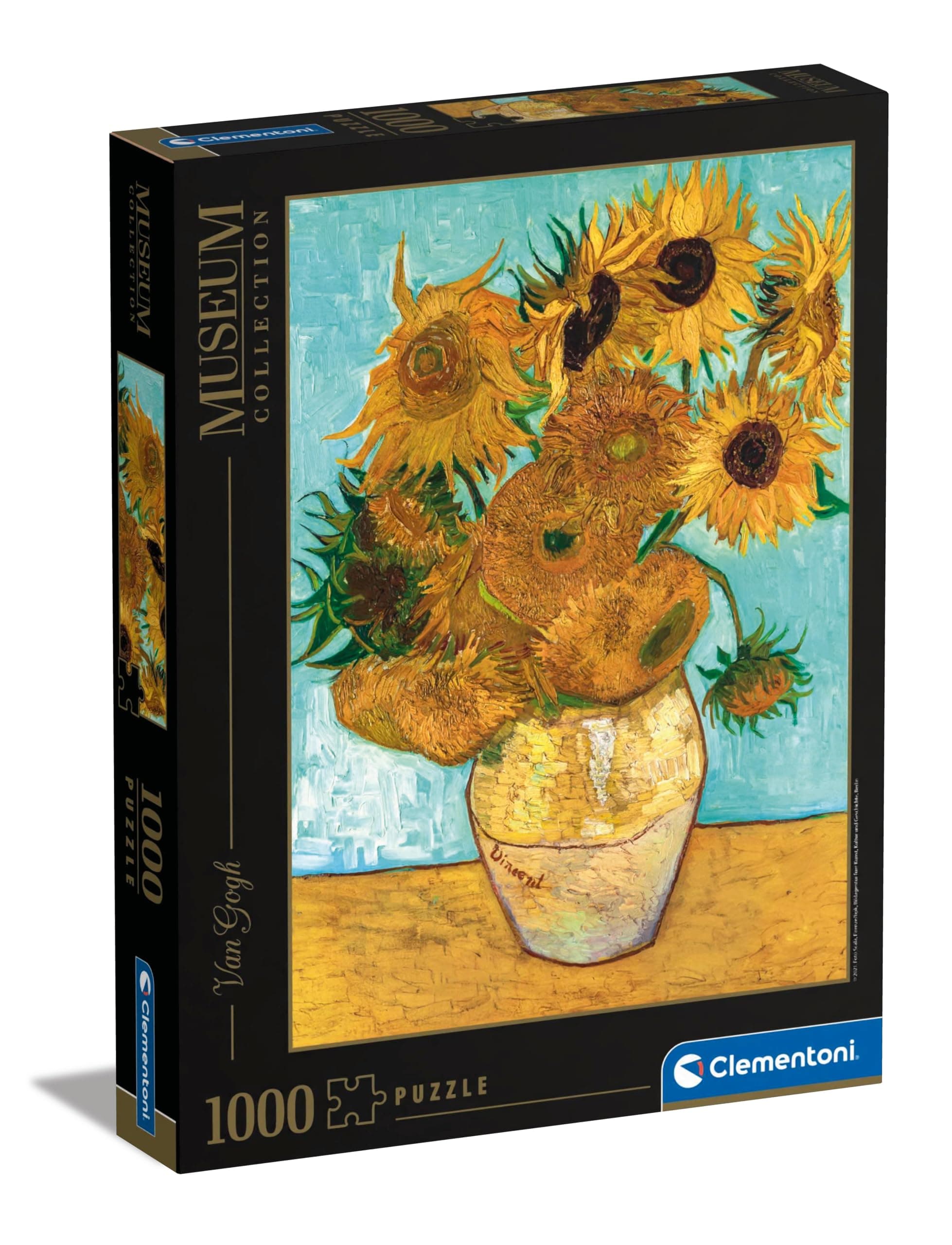 Clementoni Museum 1000 Piece Jigsaw Puzzle for Adults, Van Gogh, Girasoli Sun Flowers