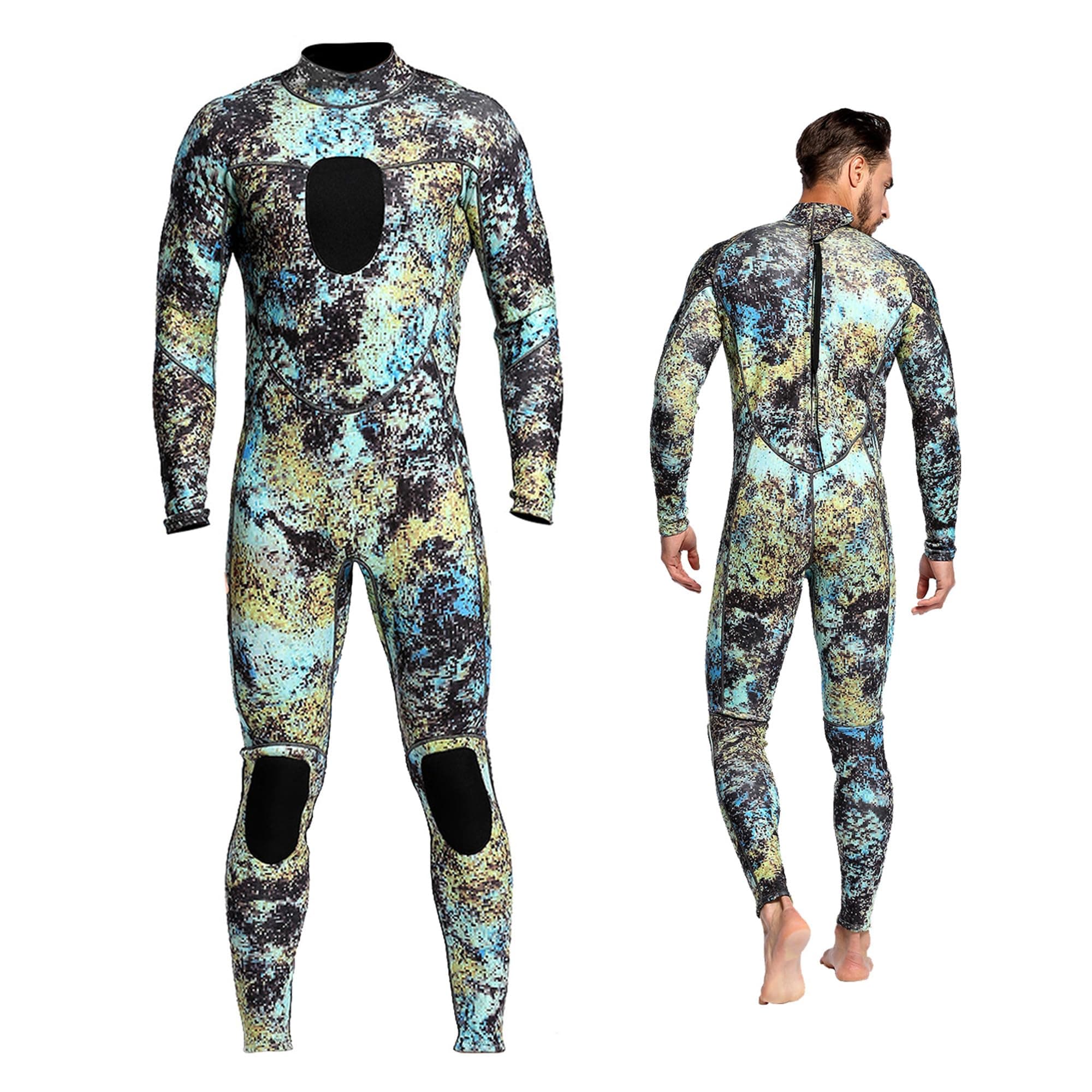 Dyung Tec Wetsuits Mens 3MM Camo Neoprene Scuba Diving Unisex One Piece Sport Skin Spearfishing Full Suit