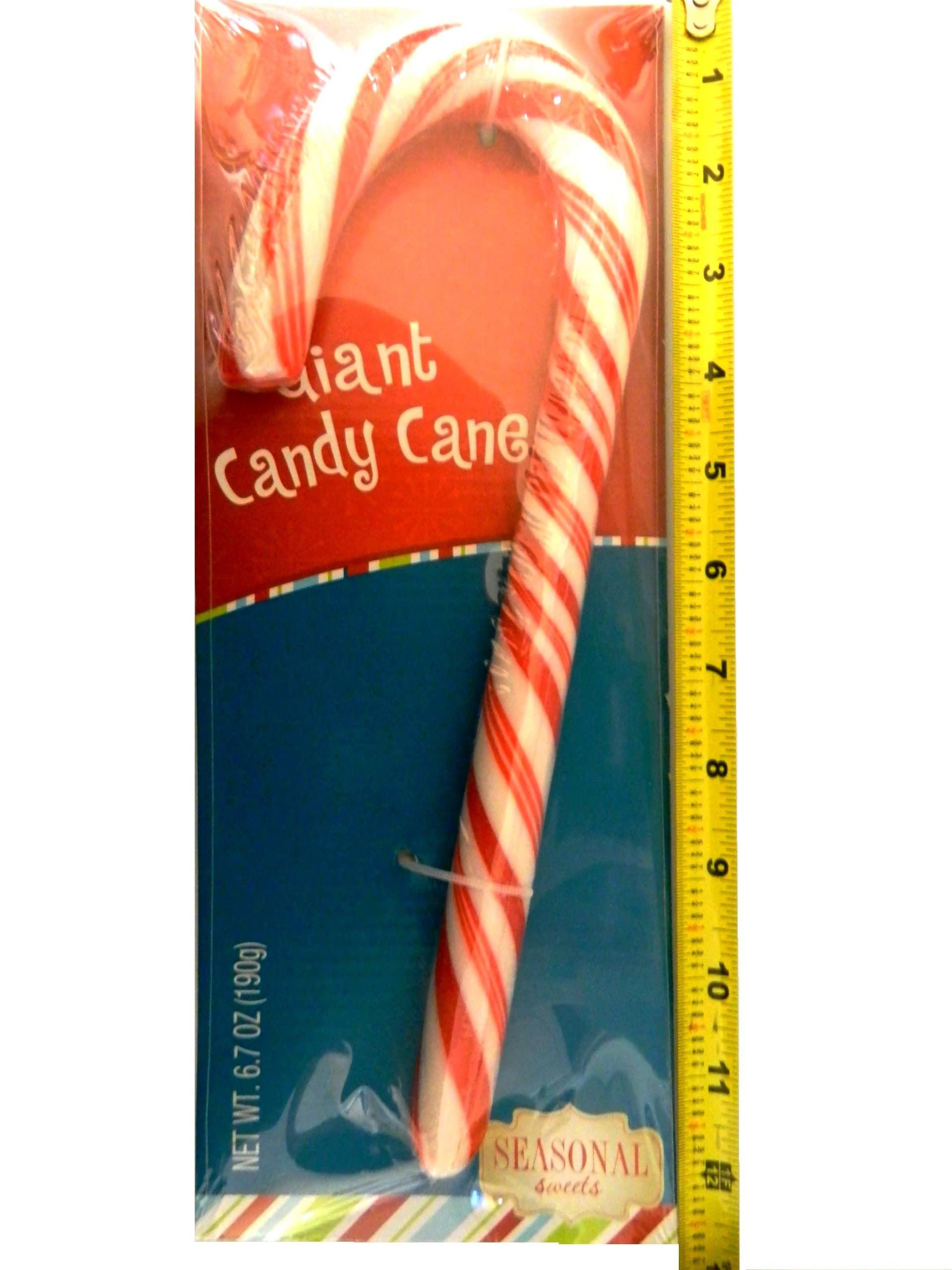Giant Candy Cane, 11 inches Tall X 3/4 inch Thick (Very Limited Stock)