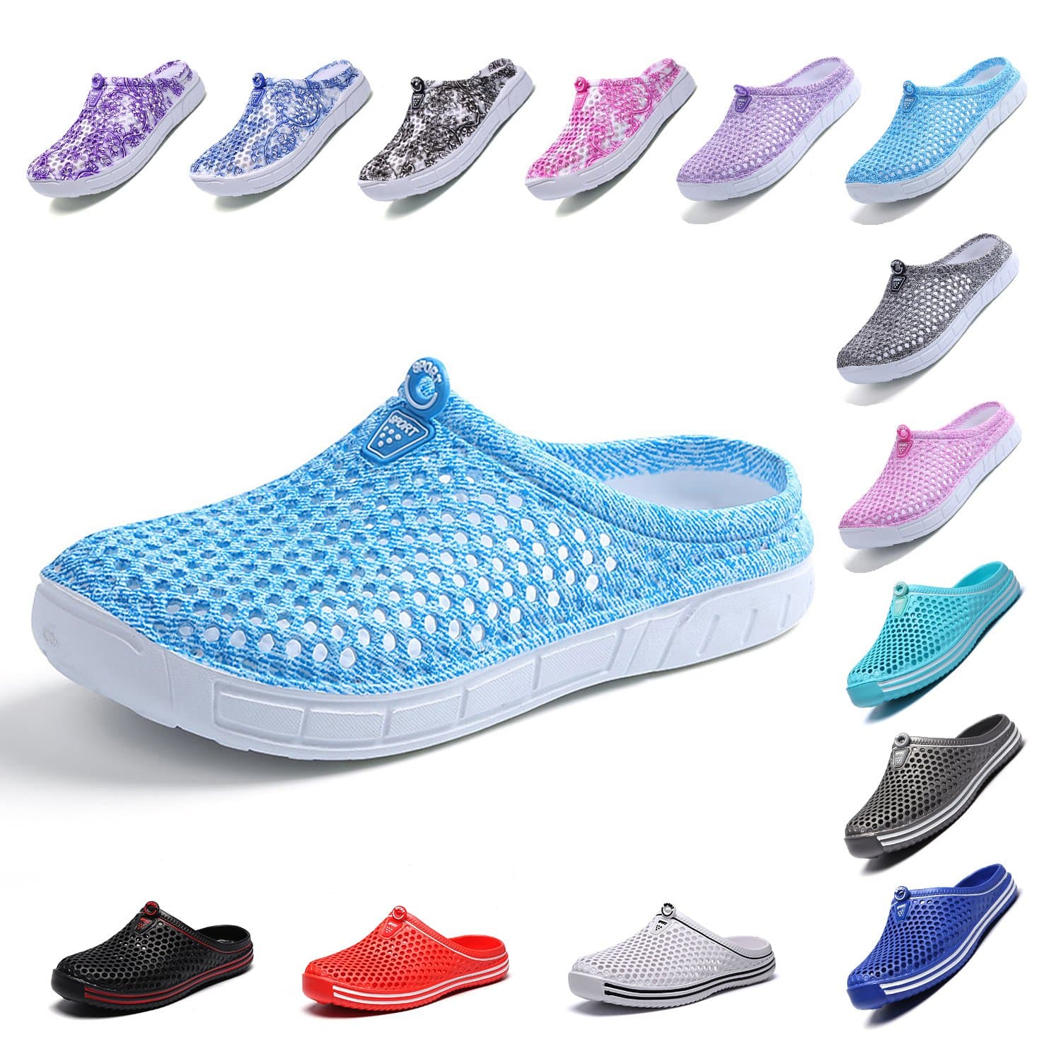 LIGHFOOT Garden Clog Shoes Beach Footwear Water bash Womens Summer Slippers Mesh Sandals Walking Slippers Quick Drying Outdoor Water Mens Womens Shoes