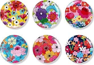 Assorted Plates-6 Piece Set-Melamine Dinnerware, Serving, Party, Platter, Dish, 6" - Garden Floral Assorted