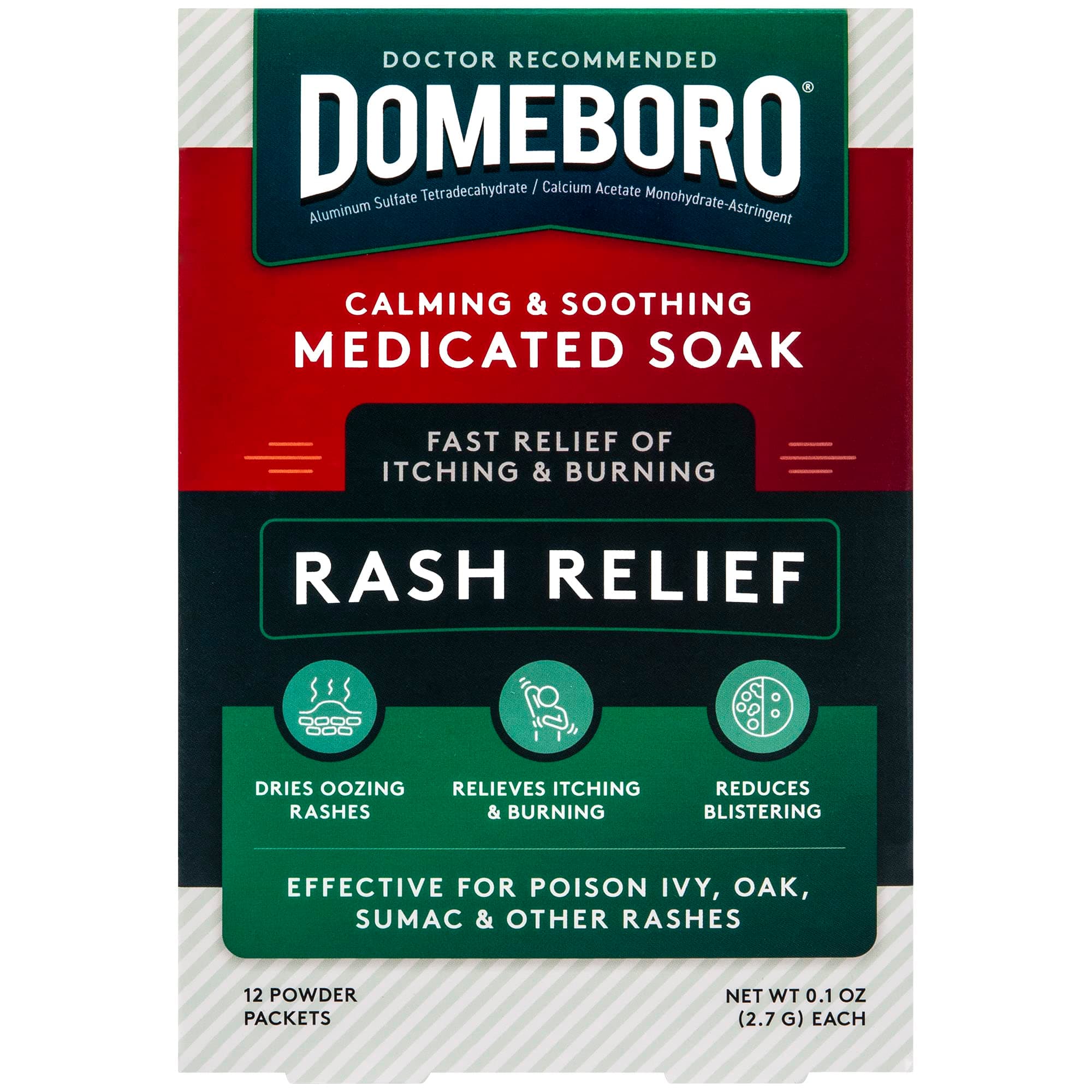 Domeboro Astringent Solution, one box of 12 packets by Domeboro