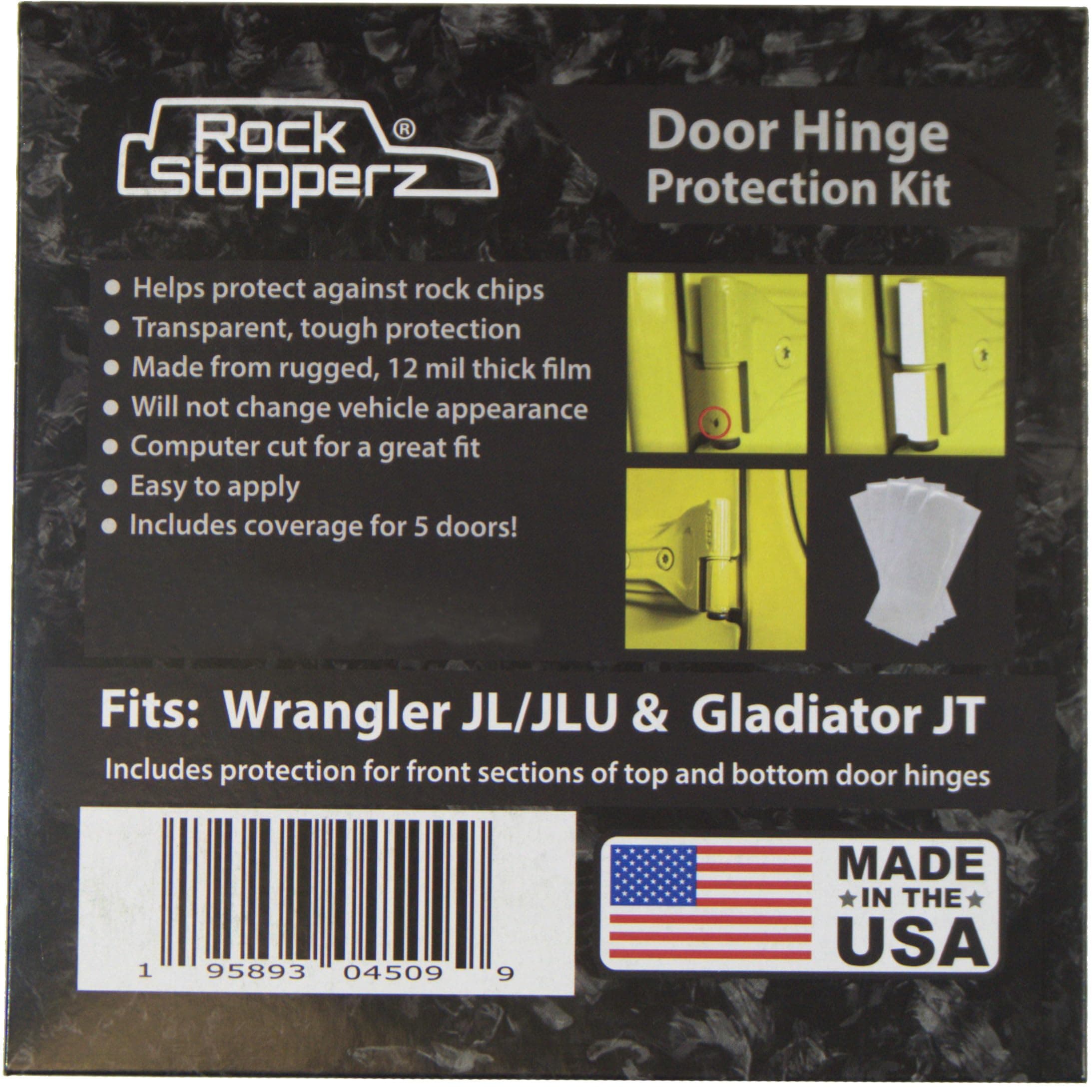 Door Hinge Protection Kit - Compatible with Jeep Wrangler JL/JLU/Gladiator - 2 or 4 Door (2019 - Current. Coverage for 5 Doors Total)