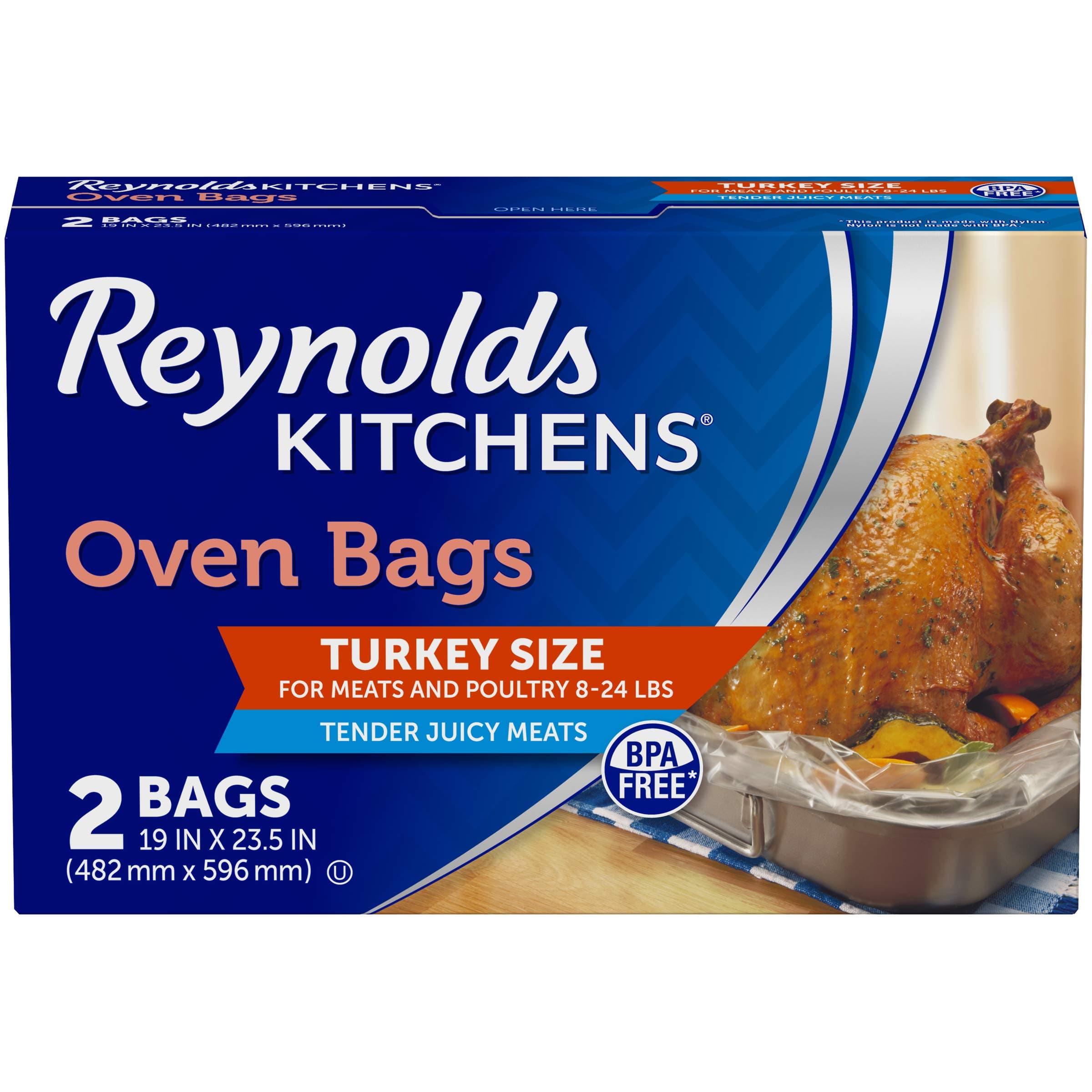 Kitchens Turkey Size Oven Bags, Holds Up to 24 Pounds, 2 Count