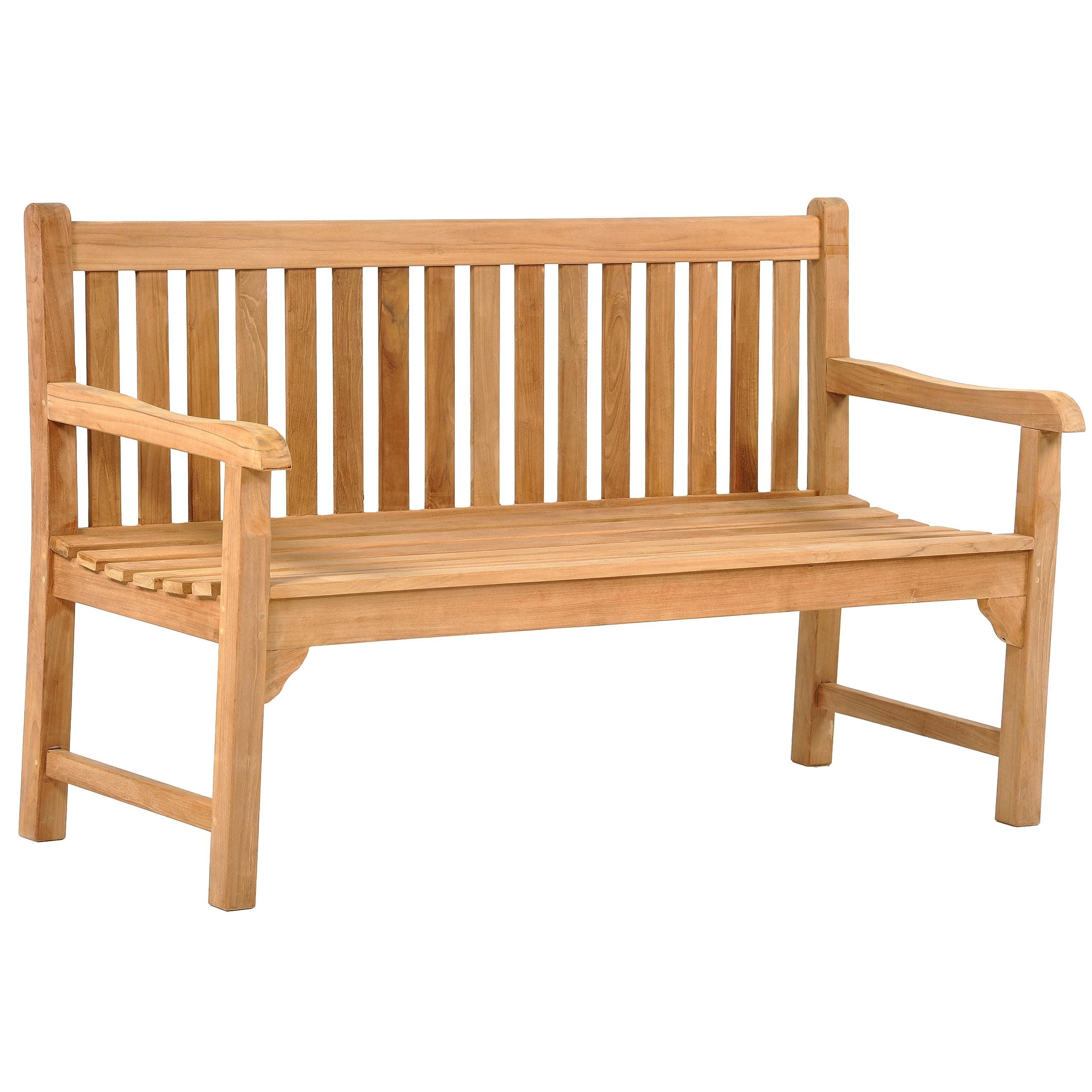 Warwick 3 Seater Grade A Teak Wooden Garden Bench - Wood Park Bench 5ft 150cm 1.5 Meters