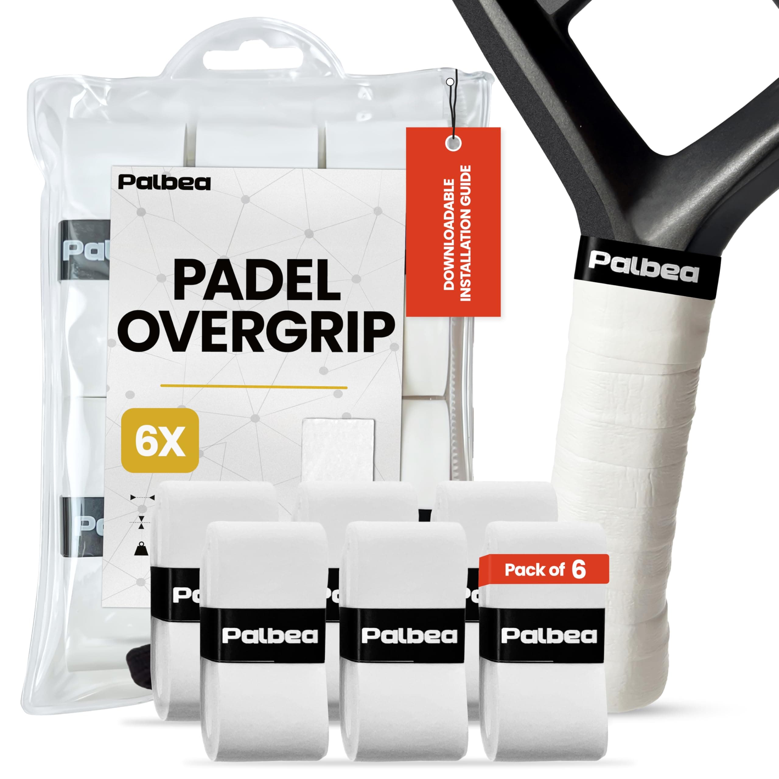 Palbea Padel OverGrip & Tennis Grip - Pack 6.