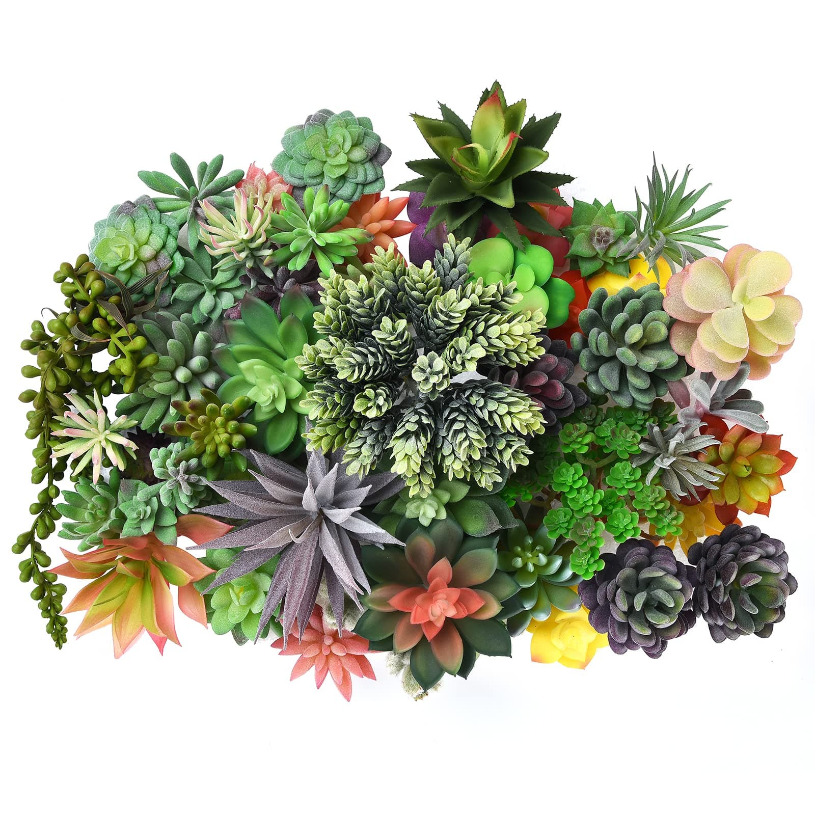 50 Pack Bulk Large Assorted Realistic Artificial Faux Succulents Aloe Plants Realistic Fake Succulent Plants, Largest Set of Succulents