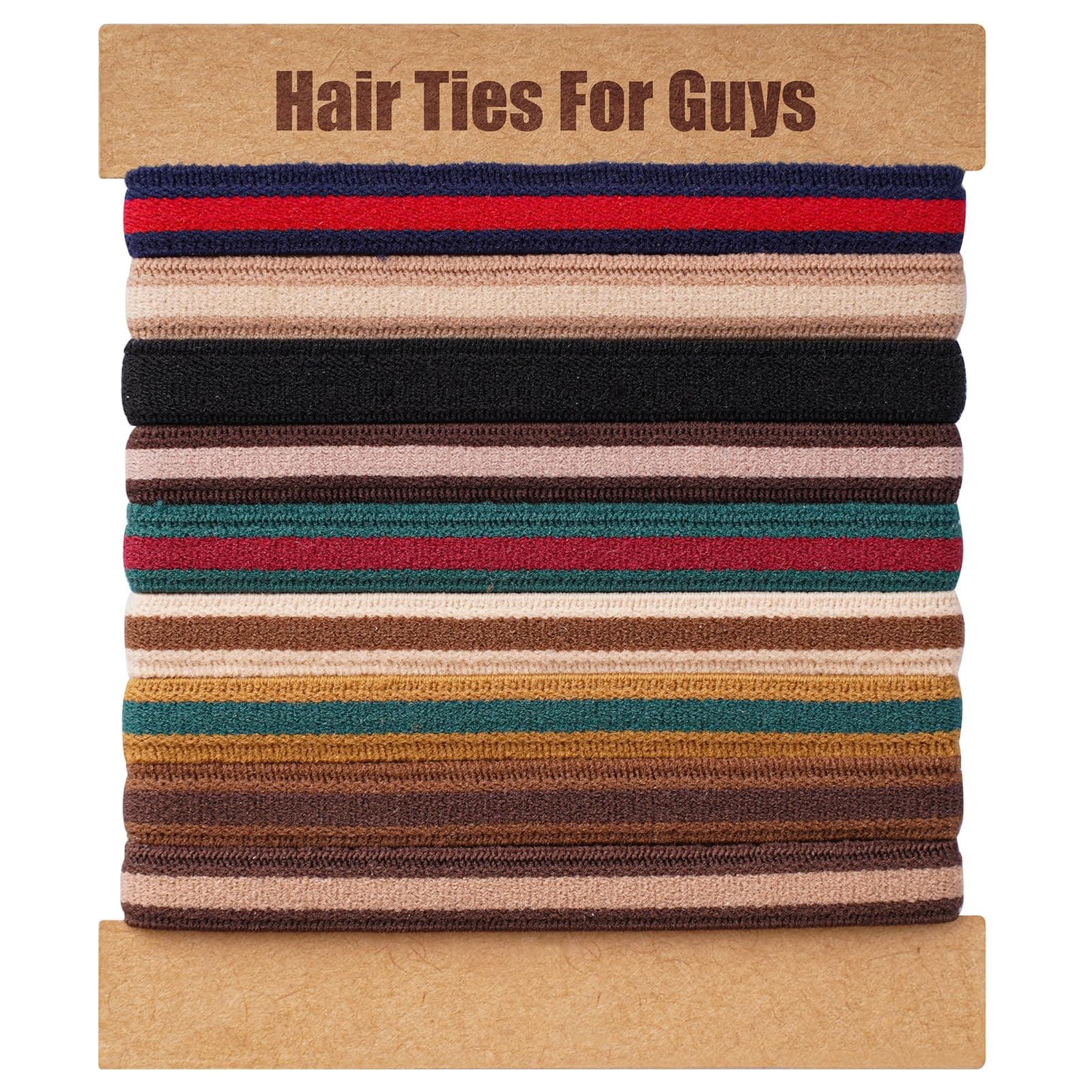 EasYoung Braided Mens Hair Ties For Men, For Buns Curly Thick Dense Hair Elastic Hair Ties For Guys, No damage No Crease Breakage, 9 Count (Pack of 1)