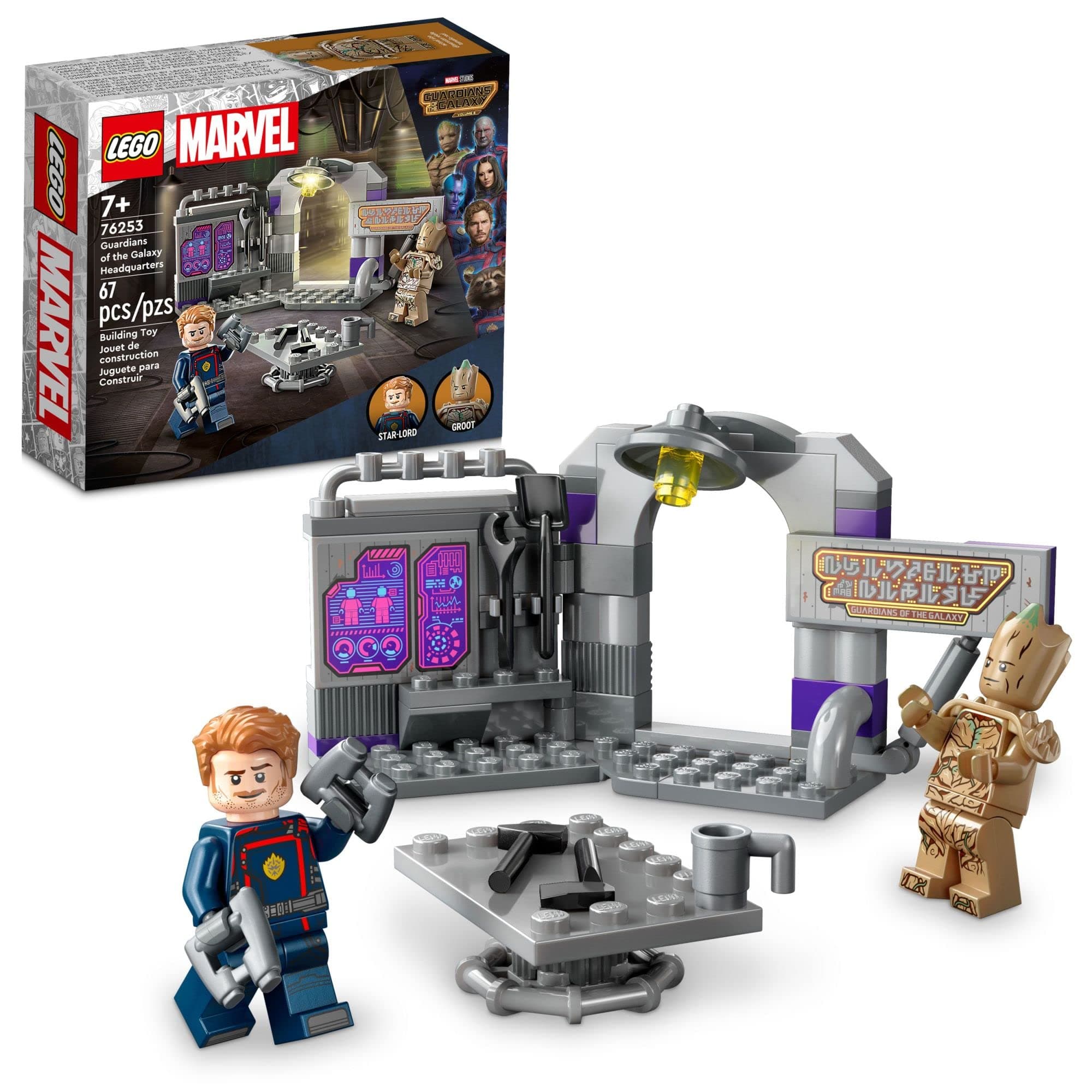 Marvel Guardians of The Galaxy Headquarters 76253, Super Hero Building Toy Set from Guardians of The Galaxy 3 with Groot and Star-Lord Minifigures, Gift for Kids, Boys and Girls Ages 7 and up