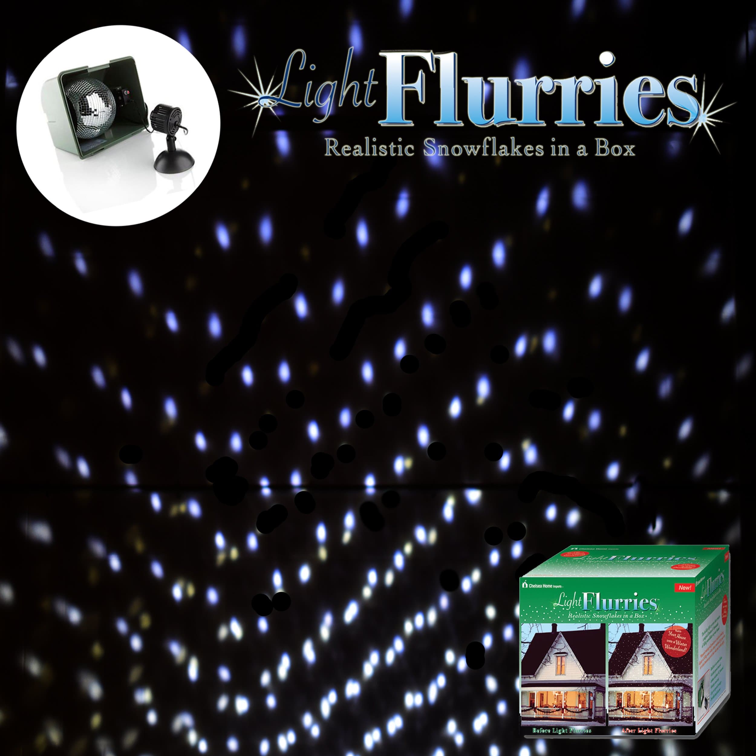 Magical White Falling Snow Christmas Light Flurries System