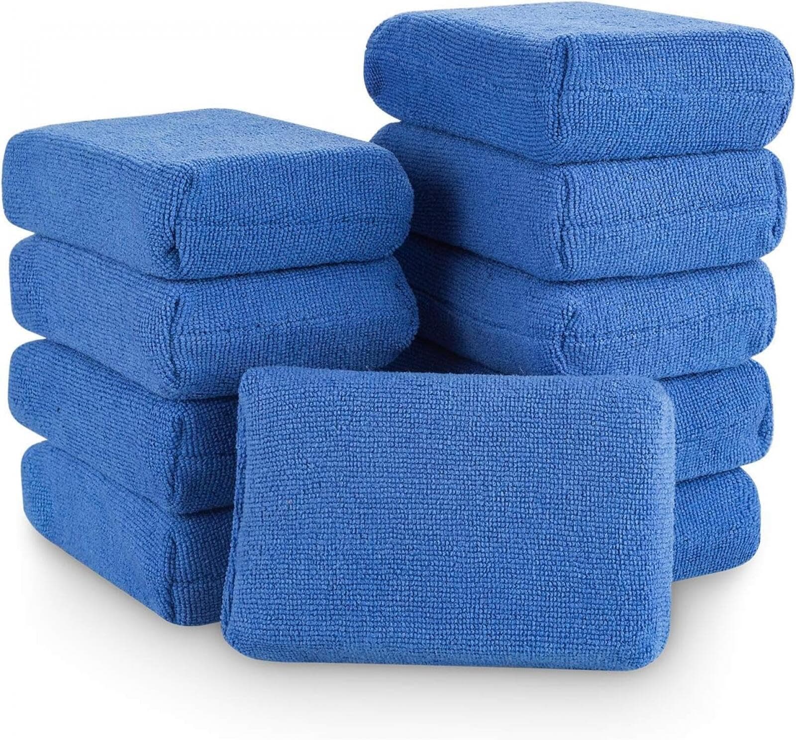 2Twenbes 10 Pieces Sponge Mats, Microfiber Applicator Pads Car Wash Pads, Cleaning Pads, Great for Applying Wax, Sealants and Other Conditioners 12 x 8 x 4cm