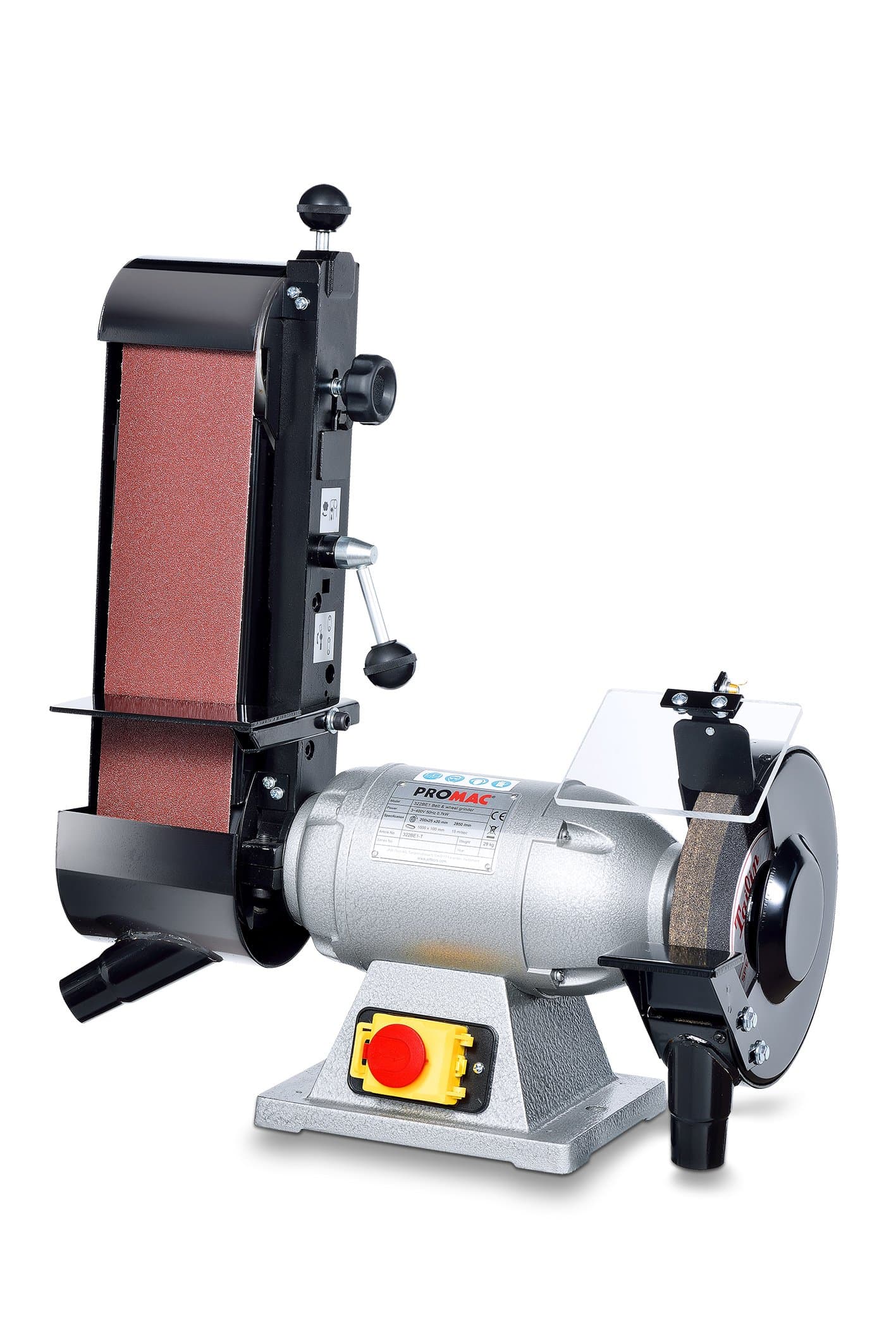 PROMAC 322BE1-CH Wheel With Belt Bench Grinder Sander, Ø 200 mm, 400V, 0.55kW