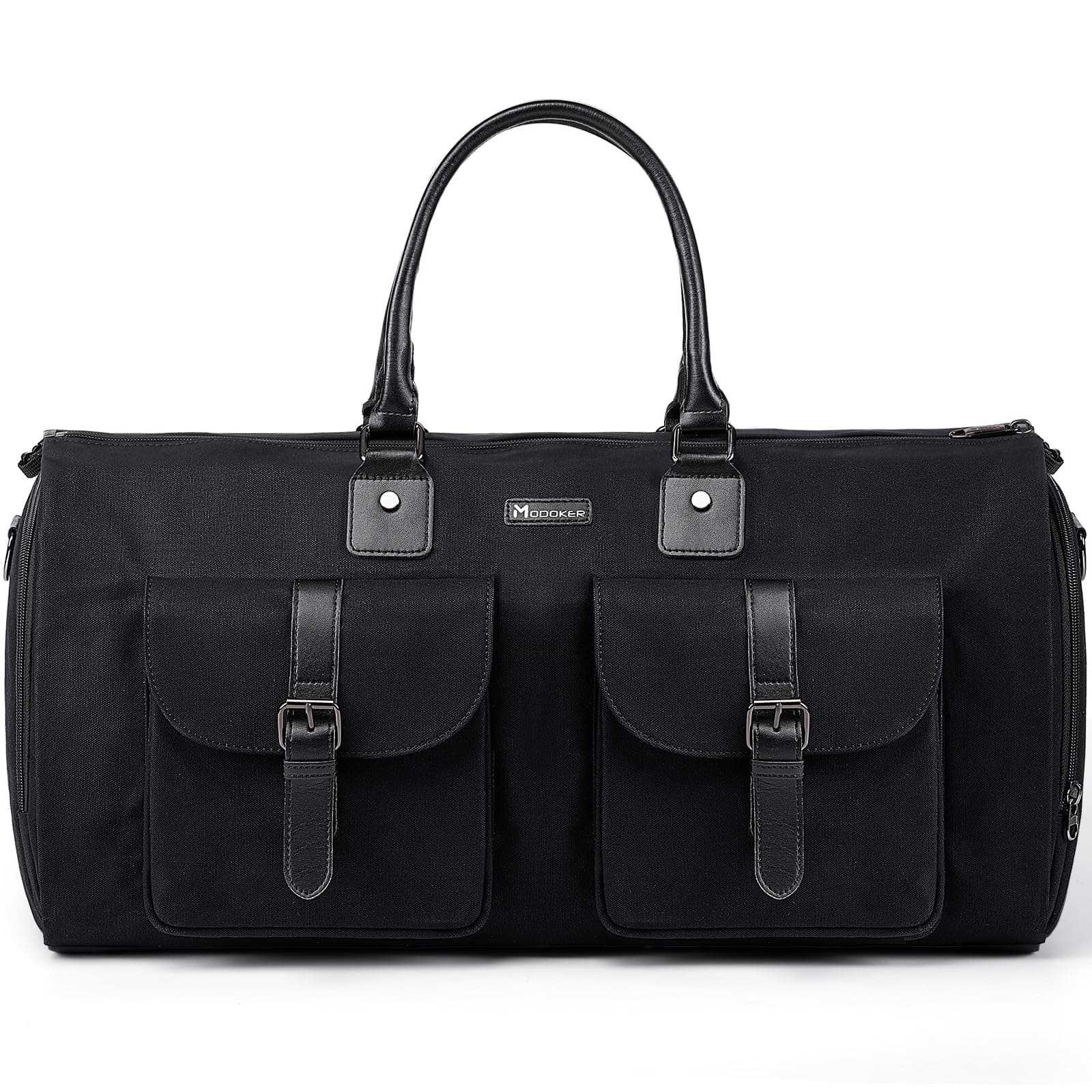 Convertible Garment Bag with Shoulder Strap, Carry on Canvas Garment Duffel Bag for Men Women - 2 in 1 Hanging Suitcase Suit Overnight Weekender Travel Bag