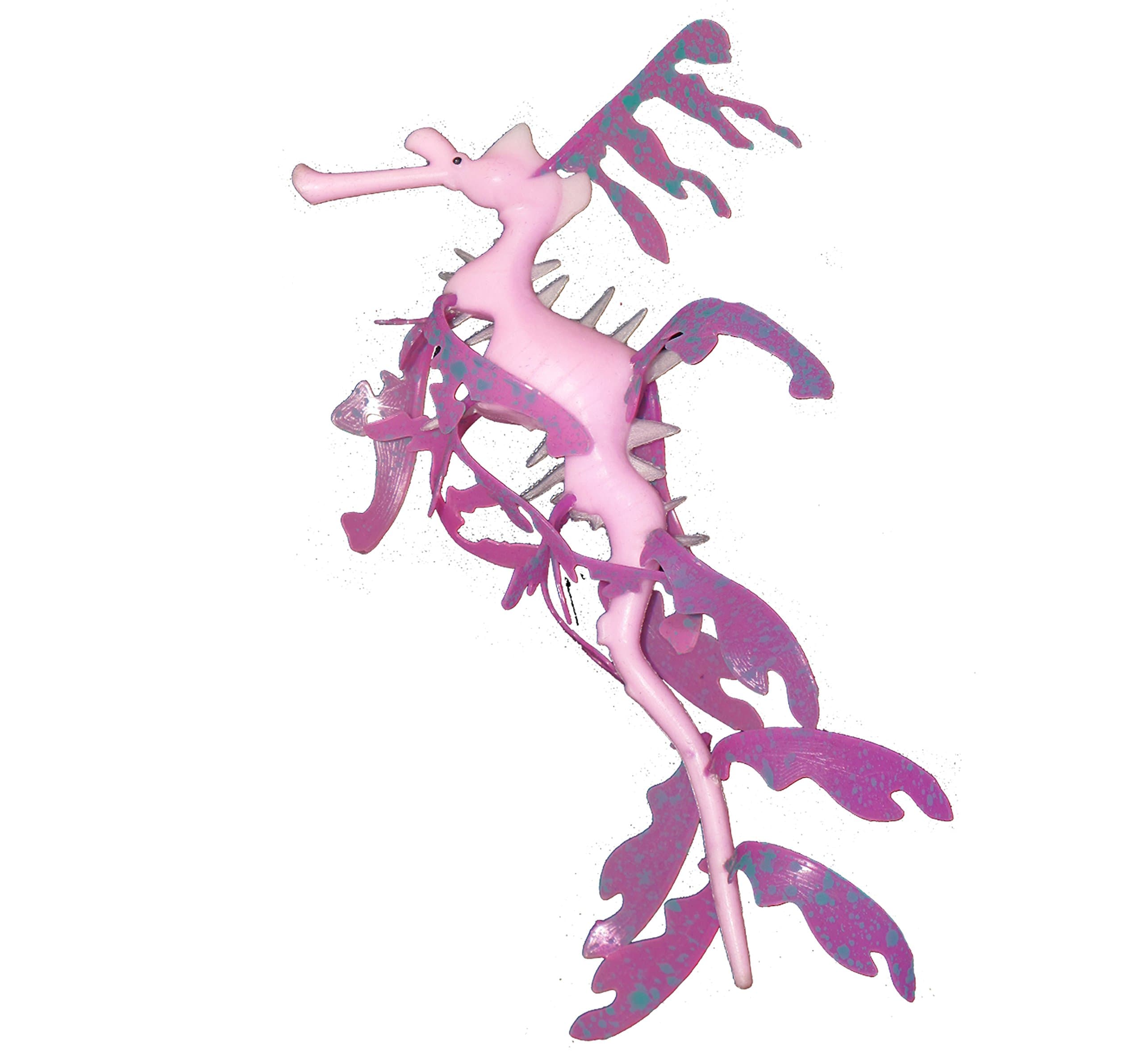 Aquaficial Leafy Seadragon sea Dragon Artificial Silicone Plastic Floating Glow Effect Glowing Vivid Colors Ornament Decoration Fish Tank Aquarium pesera eco Friendly Salt Fresh Water (5.5", Purple)