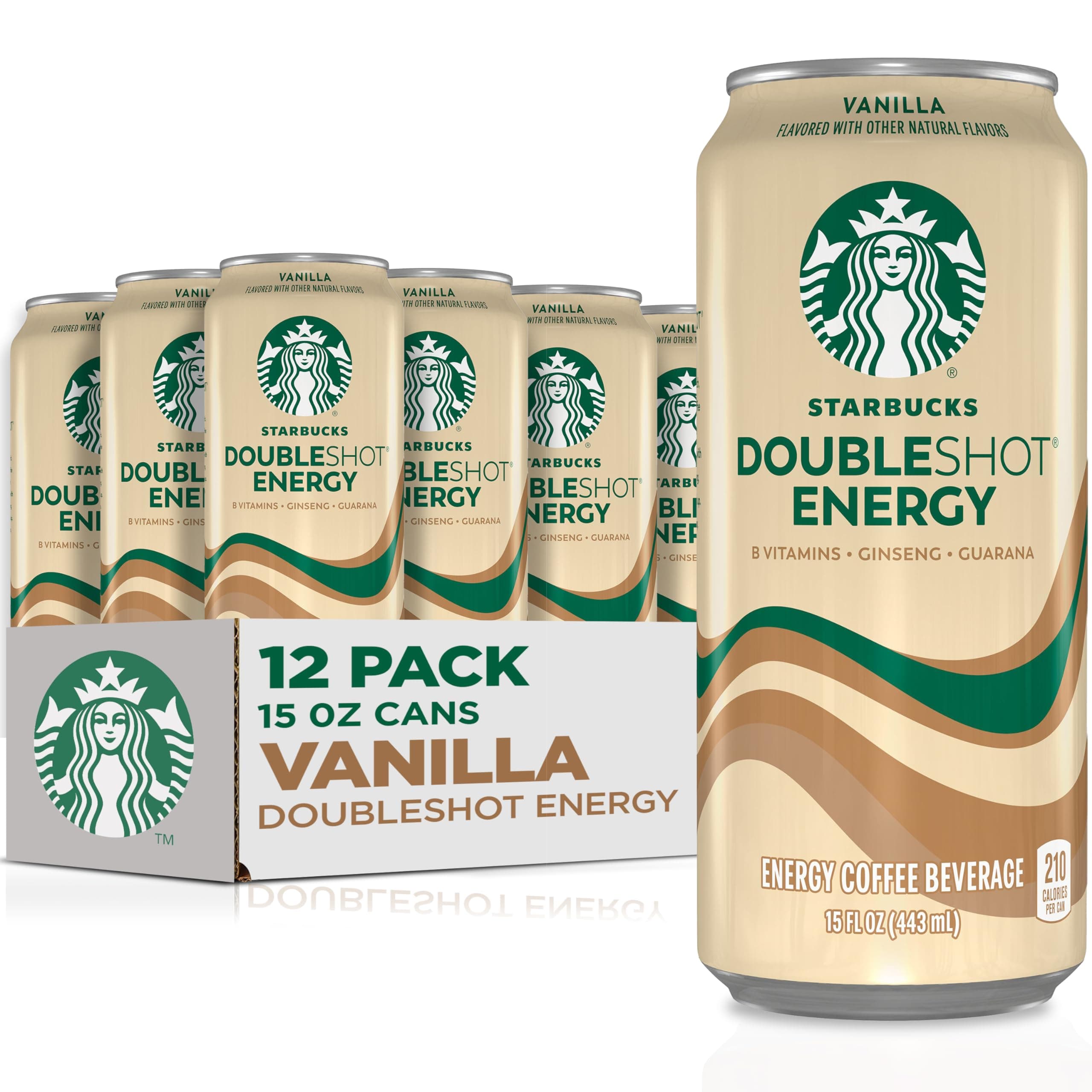 Doubleshot Energy Drink Coffee Beverage, Vanilla, Iced Coffee, 15 fl oz Cans (12 Pack)