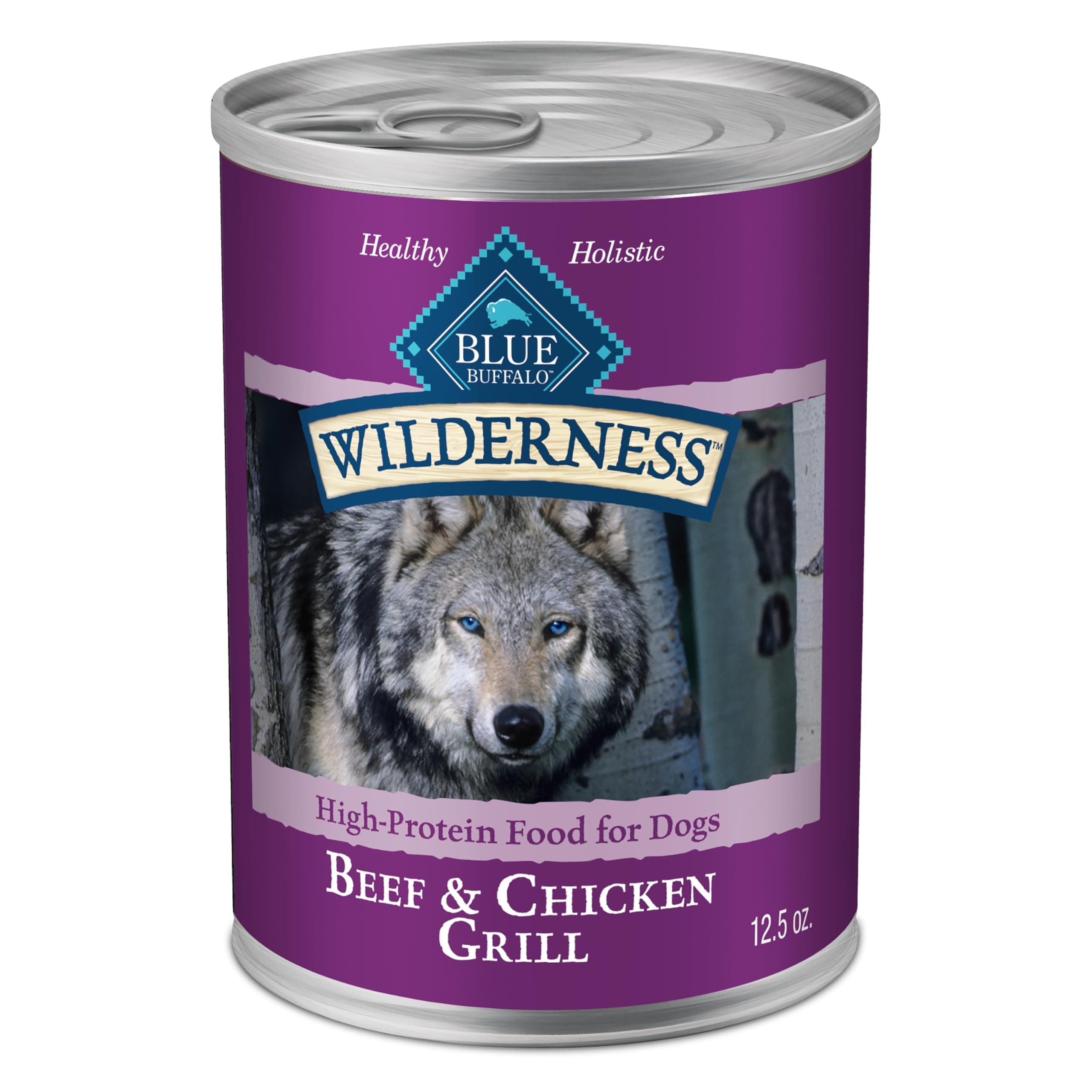 Wilderness Adult Wet Dog Food, High-Protein & Grain-Free, Made with Natural Ingredients, Beef & Chicken Grill, 12.5-oz. Cans, 12 Count