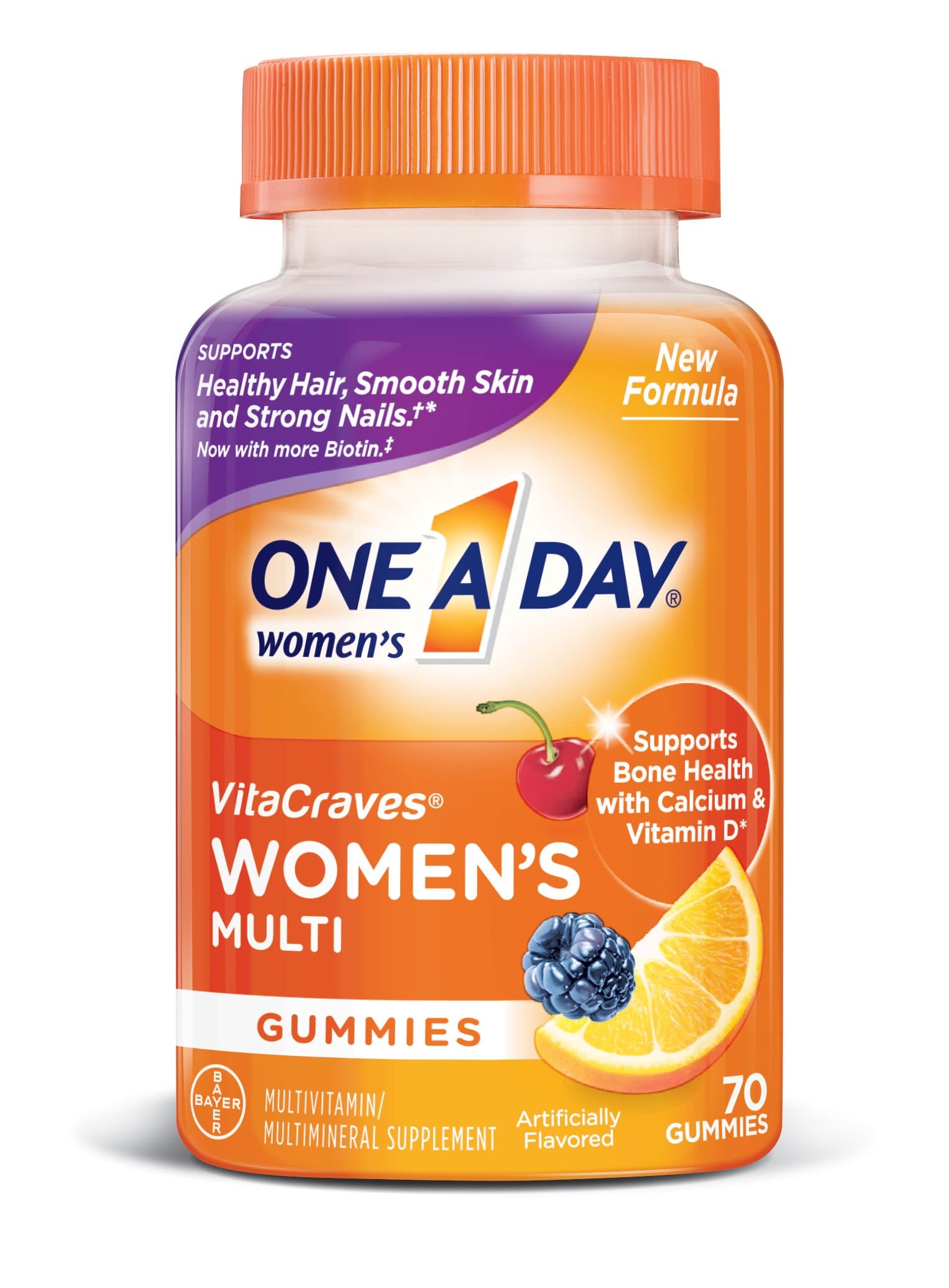 One A Day Women’s VitaCraves Multivitamin Gummies, Supplement with Vitamin A, Vitamin C, Vitamin D, Vitamin E and Zinc for Immune Health Support*, Calcium & more, 70 count