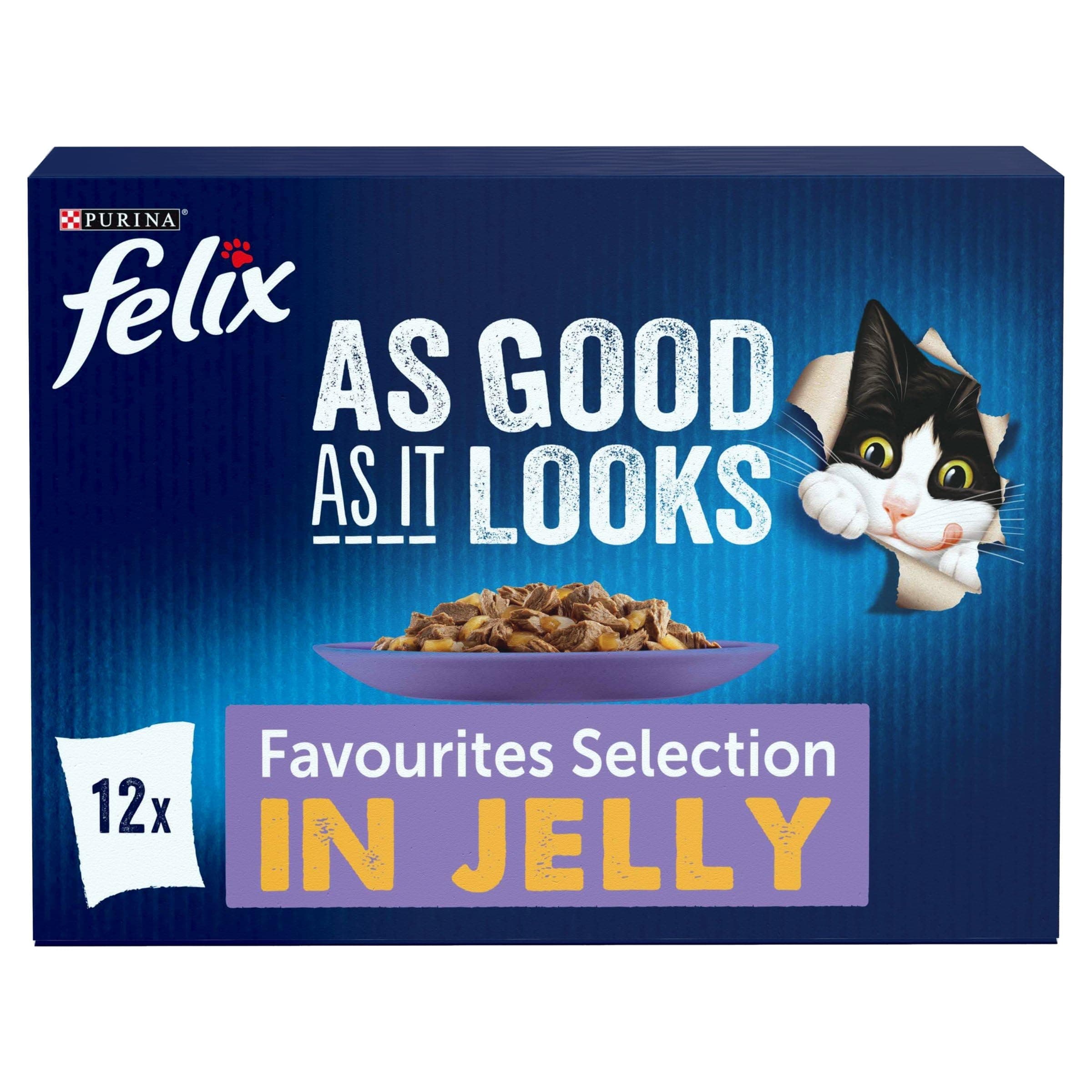 FELIX As Good As it Looks Favourites Selection Wet Cat Food 12x85g (Pack of 4)