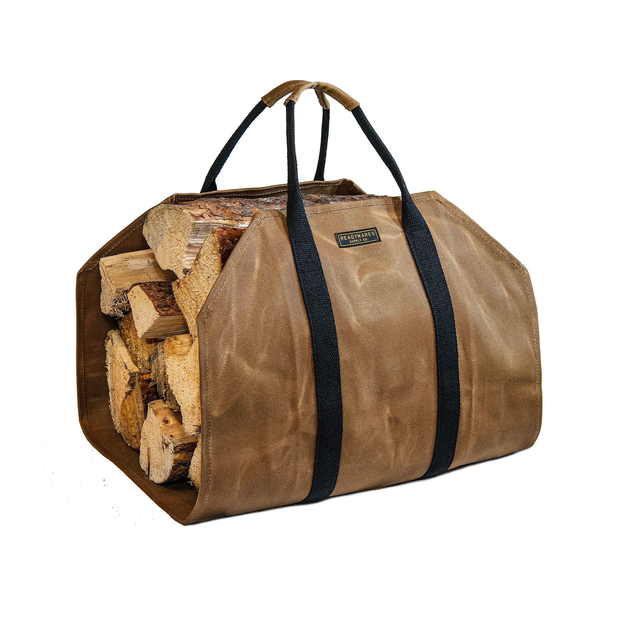 - Readywares Waxed Canvas Firewood Carrier, Heavy Duty Log Carrier for Firewood, Wood Carrier for Firewood, Firewood Bag, Great Gift for Cabin, Firewood Carrier with Handles, Classic Durable Design Tan