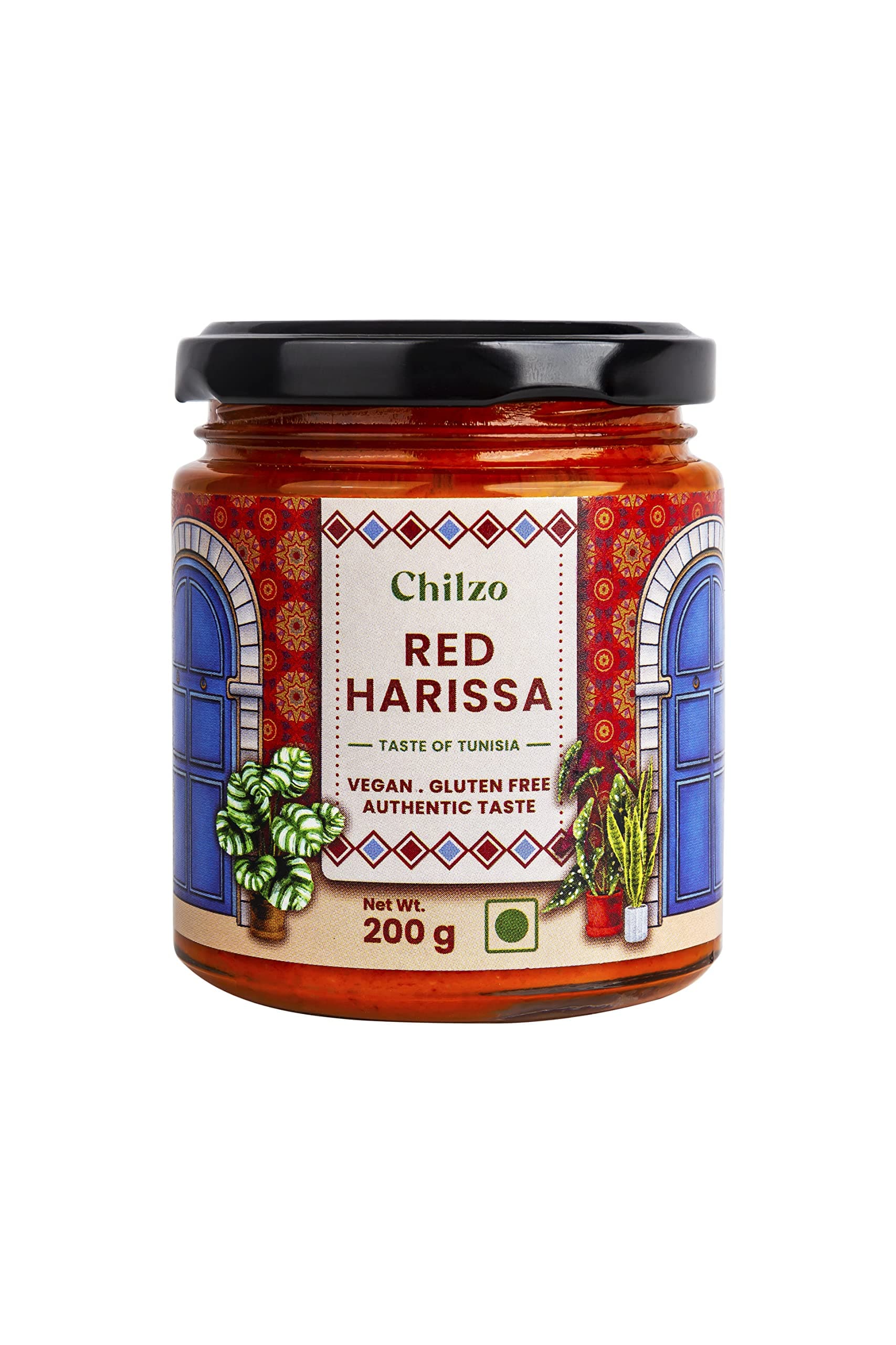 CHILZO RED HARISSA PASTE - (200g) | Authentic Harissa | Made with Premium Red Chilies| No Artificial Colors/Flavors | Dip, Stir-fry, Marinate | (200 gm)