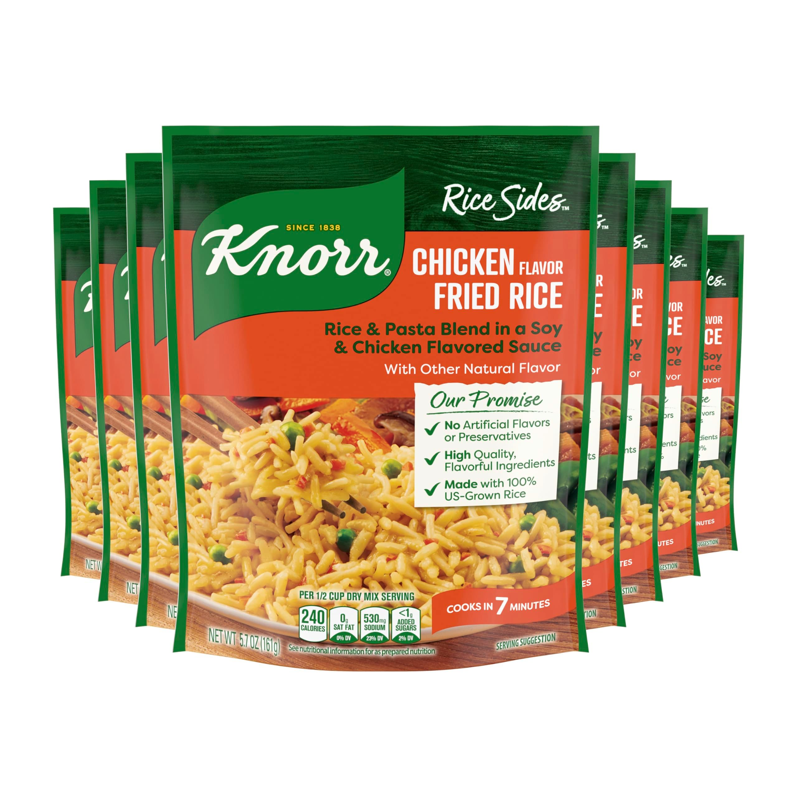 Knorr Rice Sides 8 Count Chicken Flavor Fried Rice For a Tasty Rice Side Dish No Artificial Flavors 5.7 oz