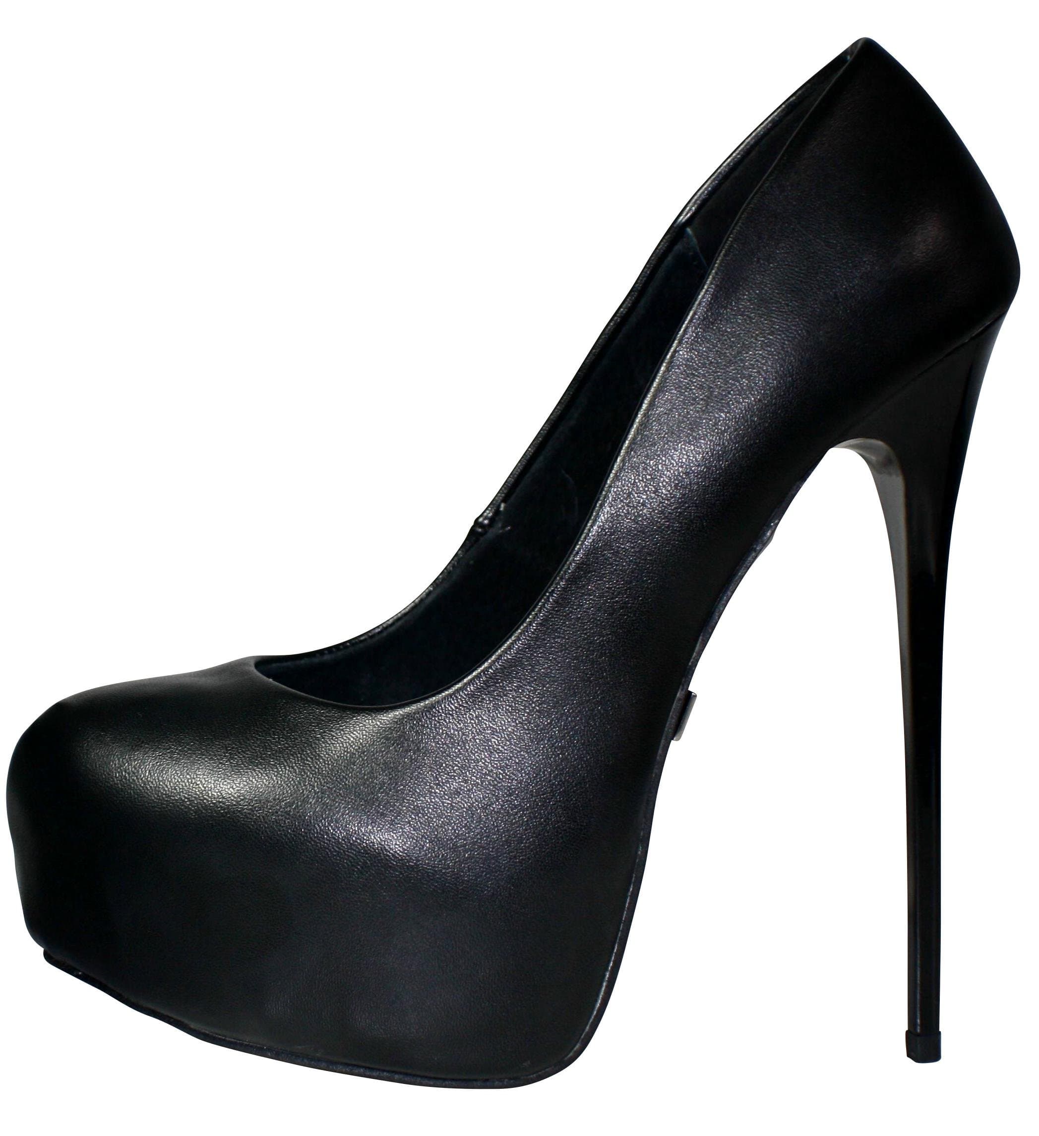 Erogance faux leather plateau high heels pumps, black, EU size: 36 - 46, A5303