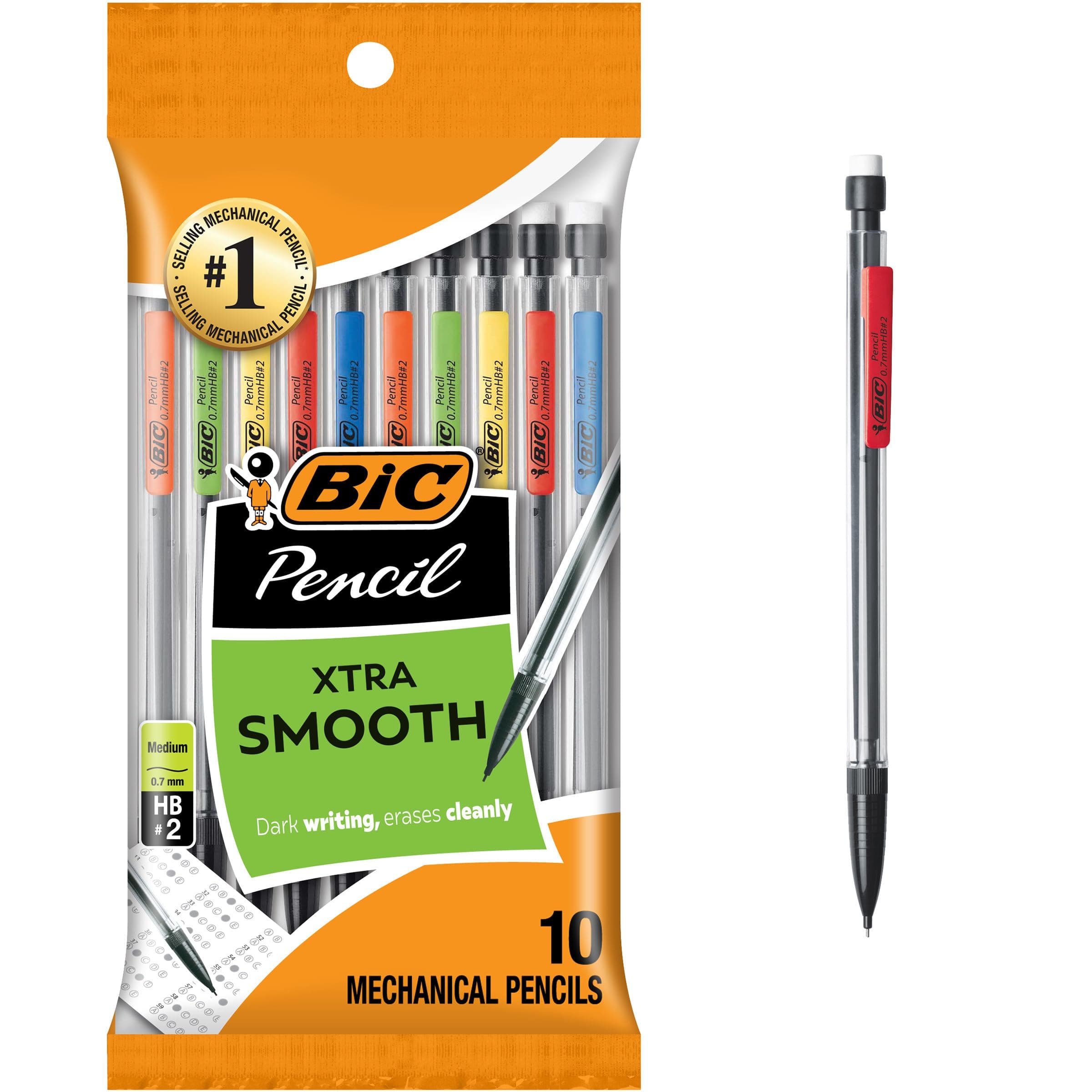 Bic Xtra Life Pencils 10/Pkg-Clear Barrels