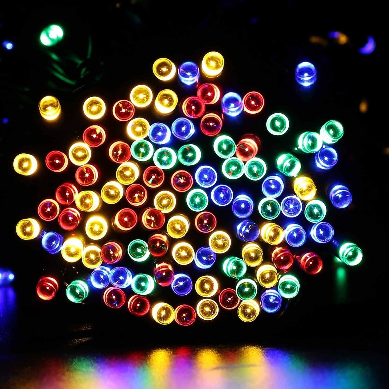 Vchanel Solar Powered Christmas String Lights - Decoration Lighting For Outdoor, Indoor, Patio, Garden Tree, Wedding, Homes, Curtain, Bedroom, Seasonal Decorations (26 ft 60 lights), Colourful)